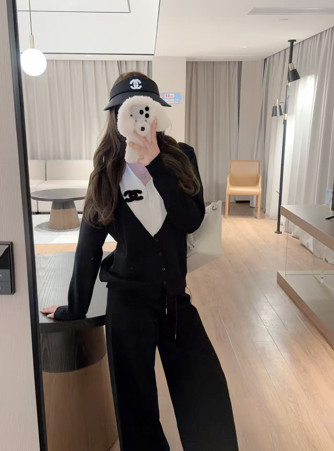 CHANE1 ダブルC バイザーキャップ【50％割引+送料無料】