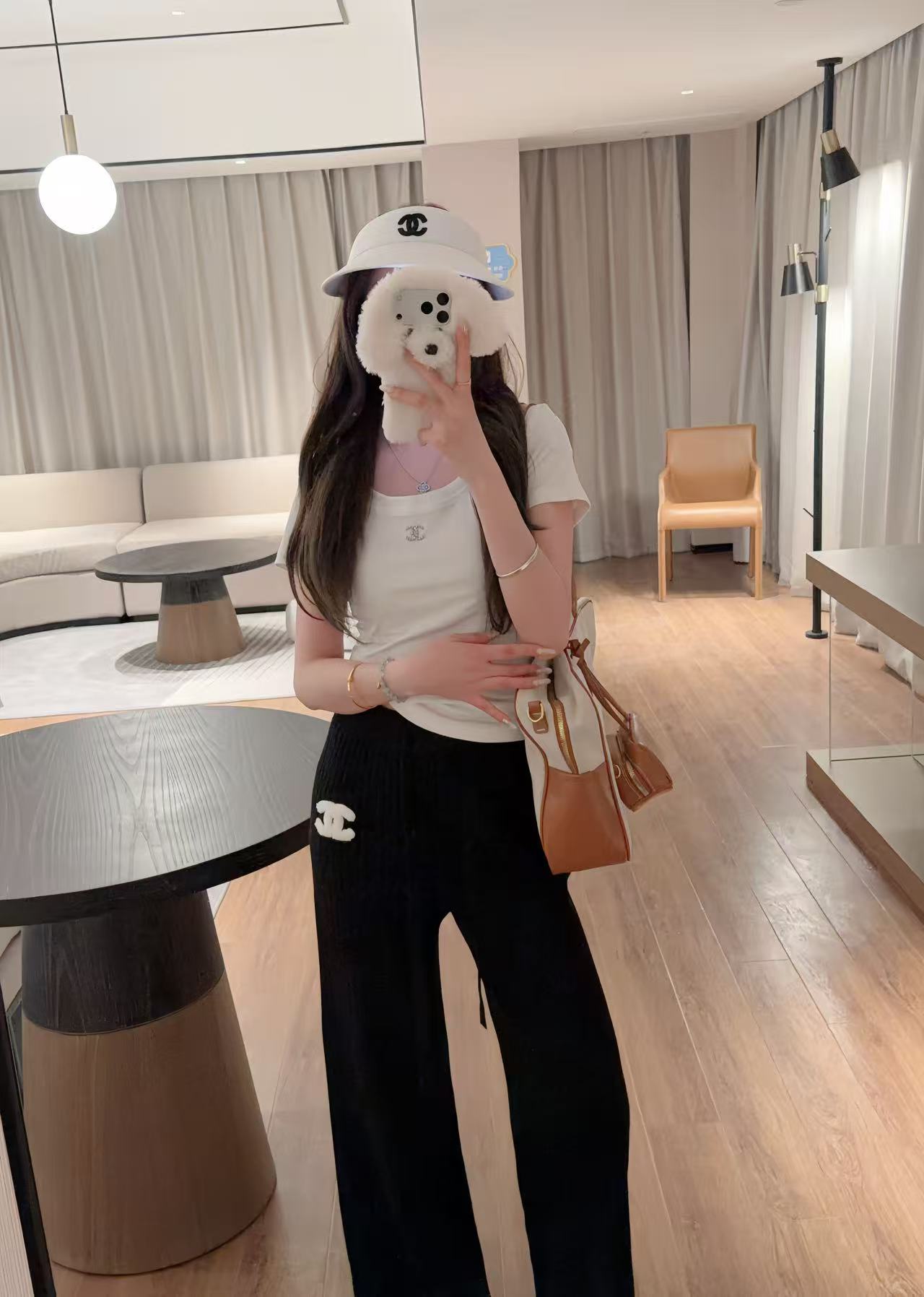 CHANE1 ダブルC バイザーキャップ【50％割引+送料無料】