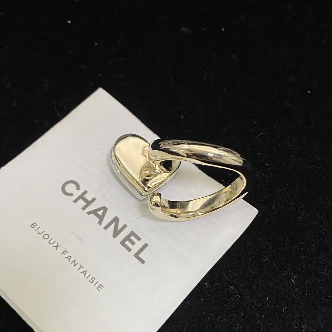 CHANE1 フルダイヤモンド ダブルCハートリング【50％割引+送料無料】