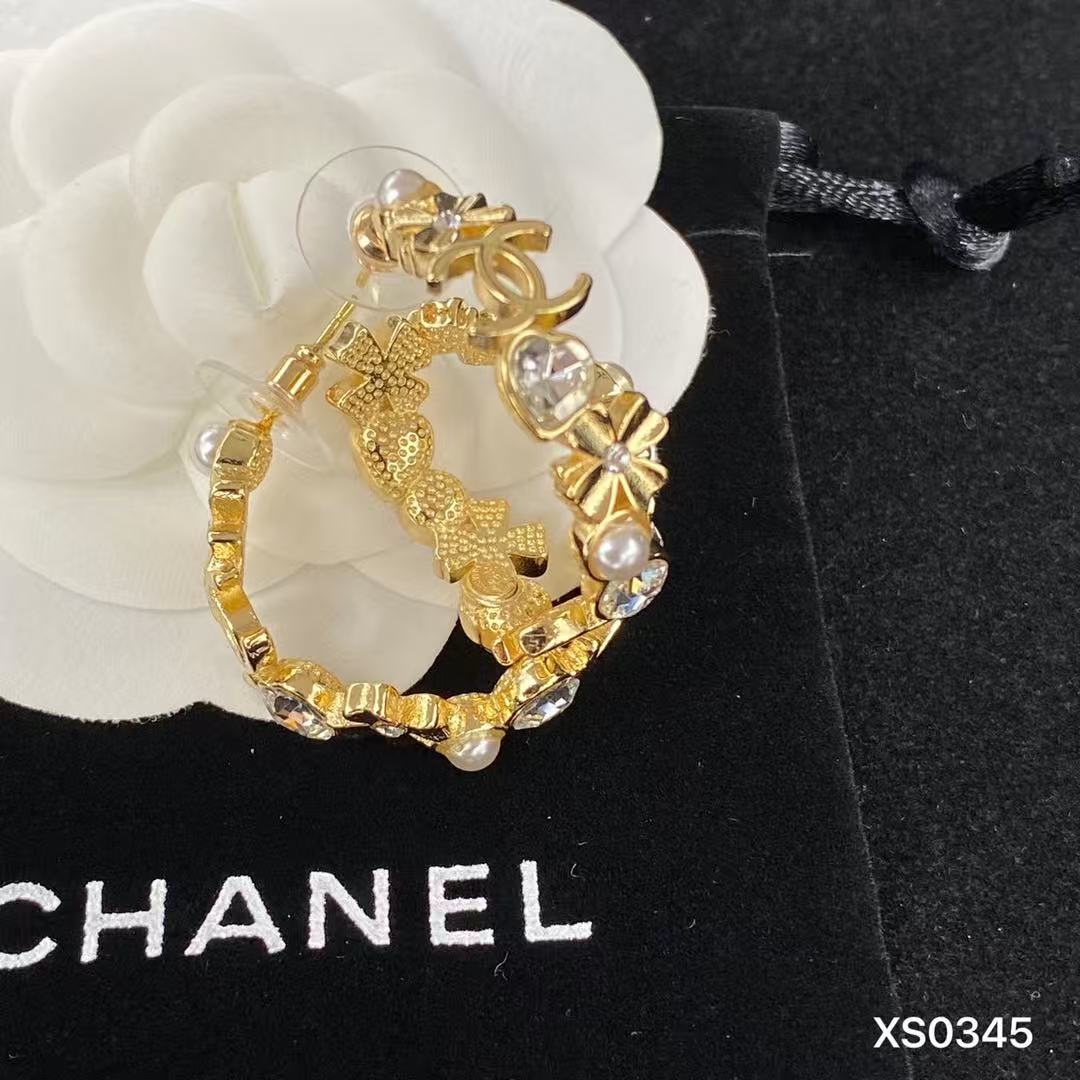 CHANE1 フラワーダイヤモンドハートイヤリング【50％割引+送料無料】