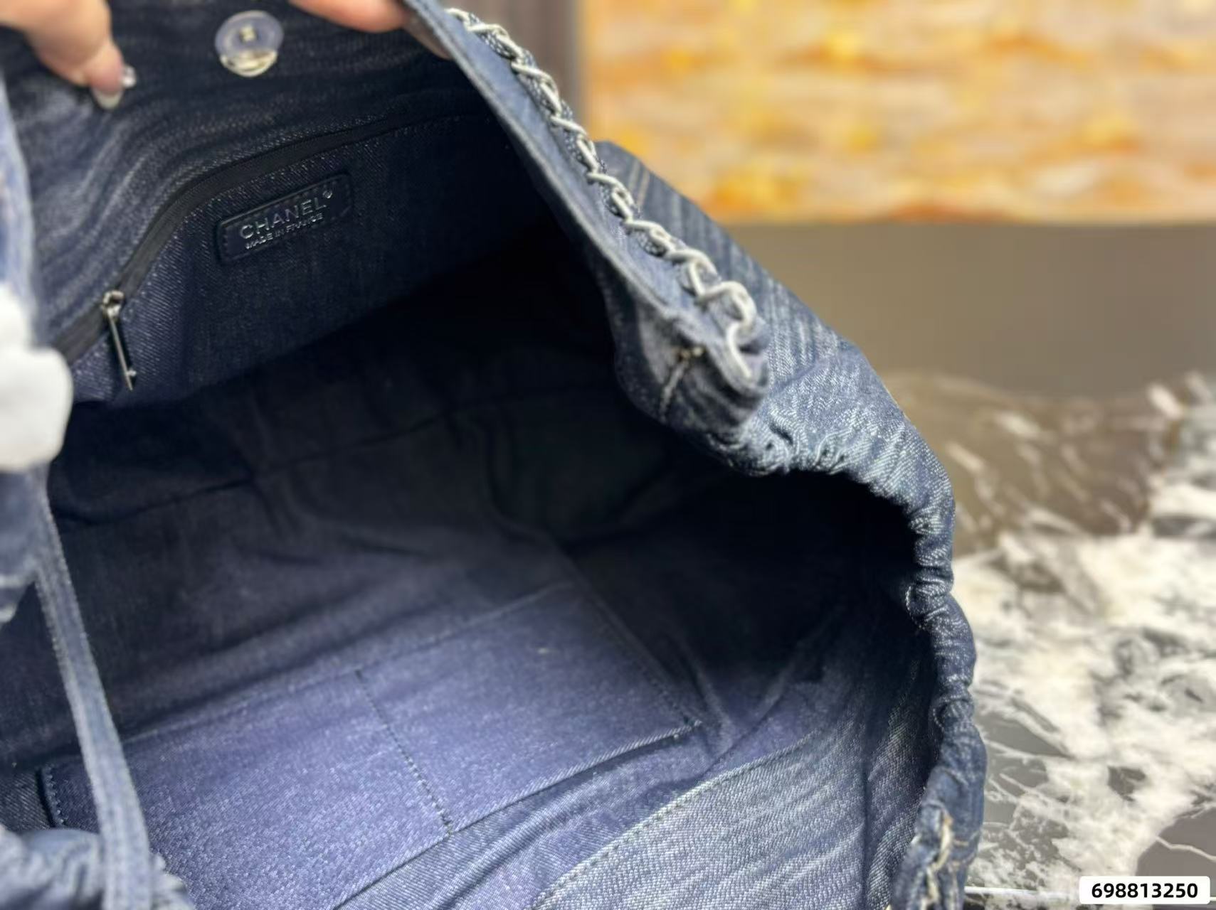 CHANE1 チェーンデニムトートバッグ【50％割引+送料無料】