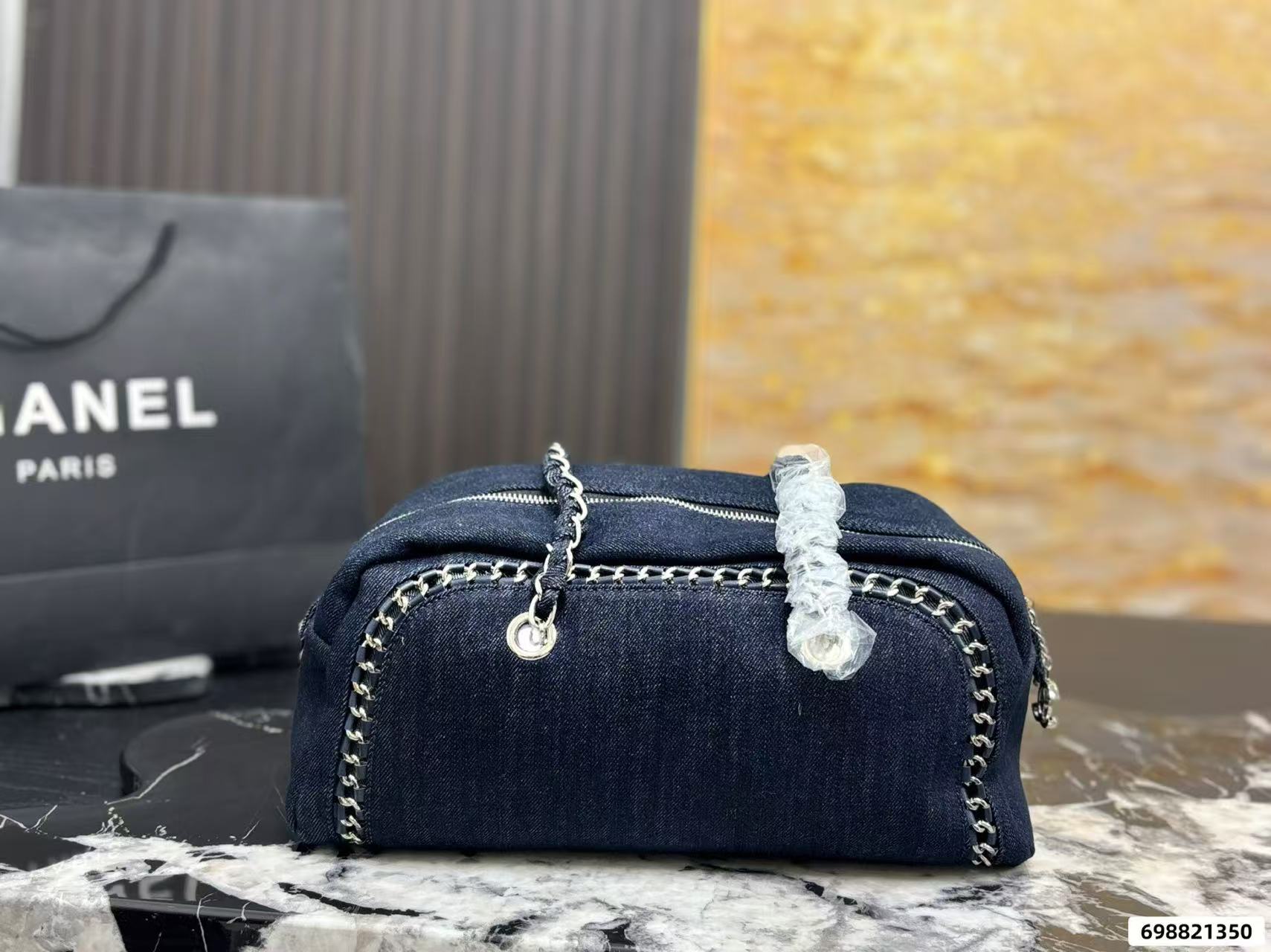 CHANE1 チェーンデニムボウリングバッグ【50％割引+送料無料】