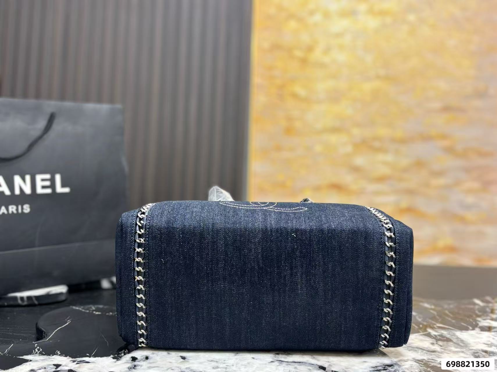 CHANE1 チェーンデニムボウリングバッグ【50％割引+送料無料】