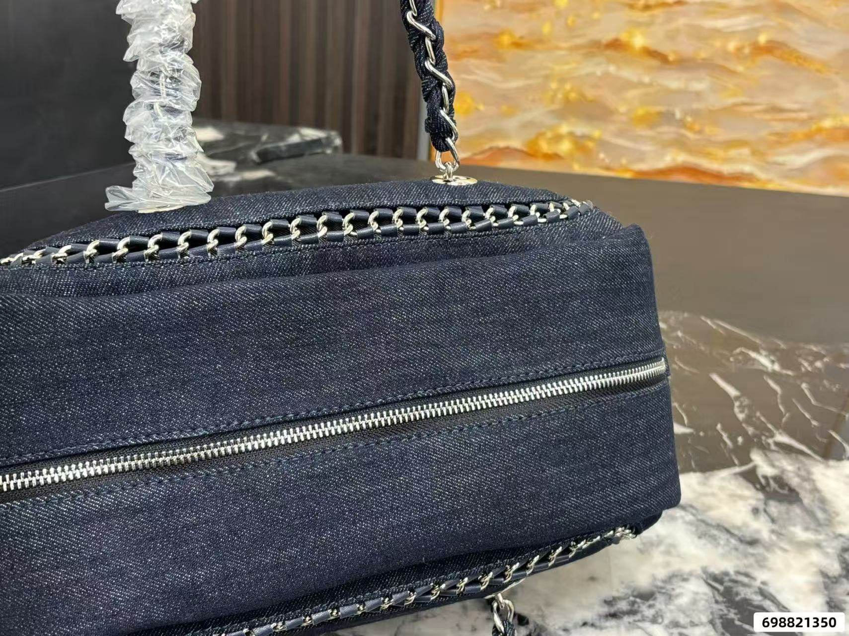 CHANE1 チェーンデニムボウリングバッグ【50％割引+送料無料】