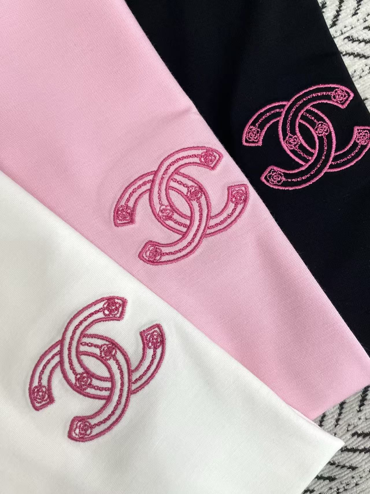 CHANE1 ダブルC刺繍ロゴTシャツ【50％割引+送料無料】