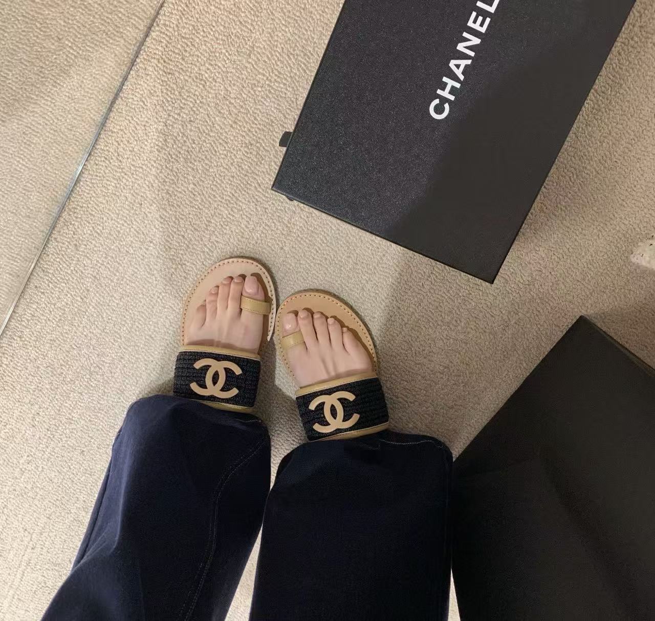 CHANE1 高品質ダブルCラムスキンフラットシューズ【50％割引+送料無料】