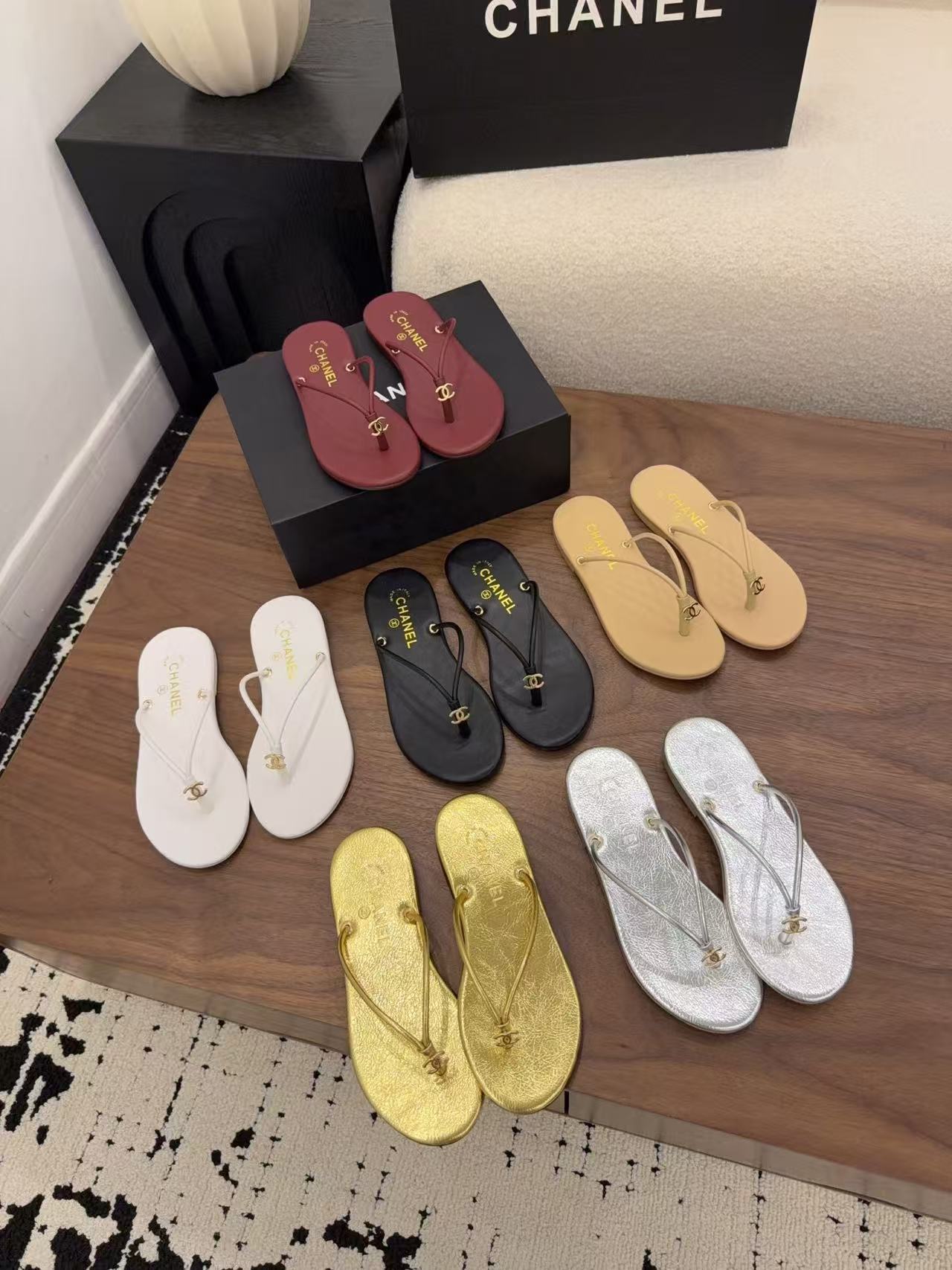 CHANE1 高品質シンプルダブルCスリッパ【50％割引+送料無料】