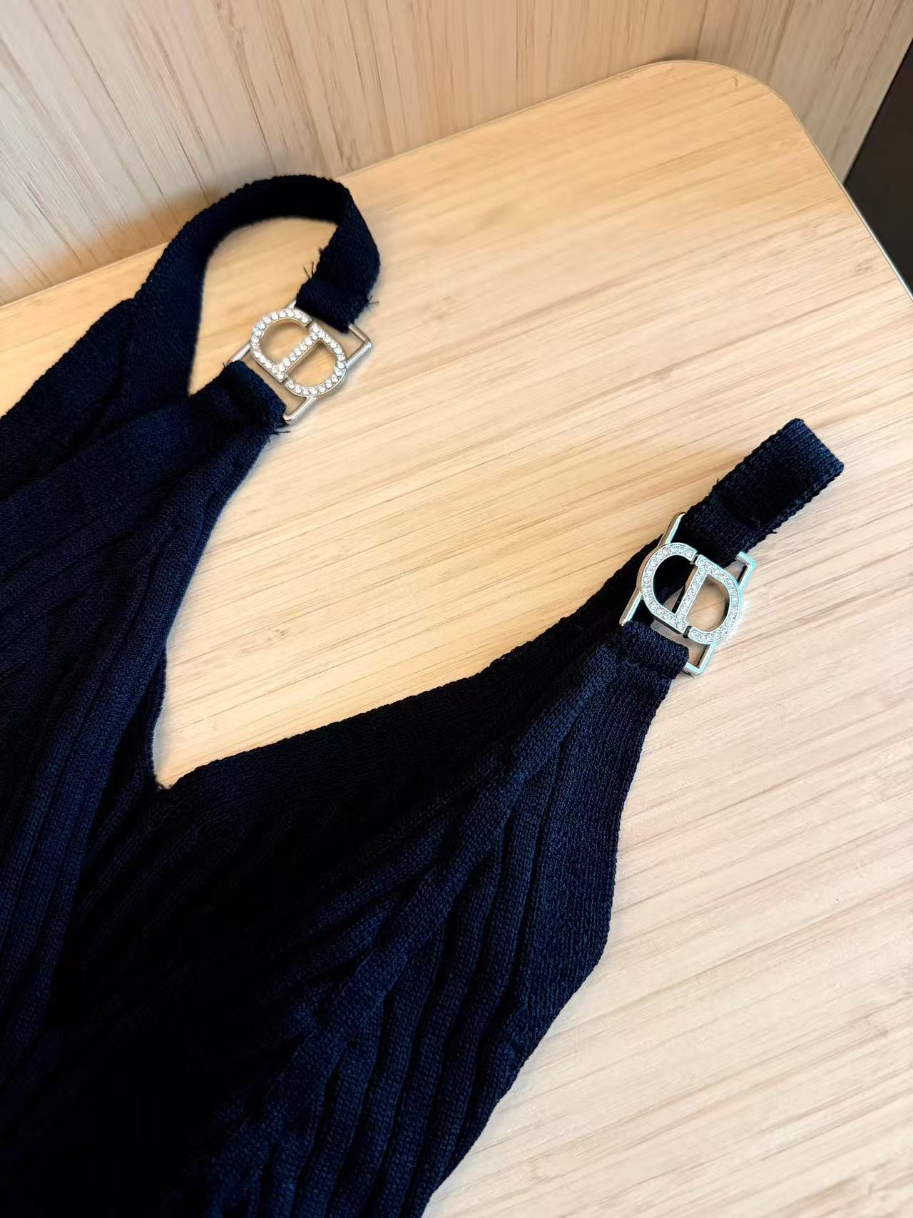 DIOR CD刺繍入りBeeモチーフ ウールストラップドレス【50％割引+送料無料】