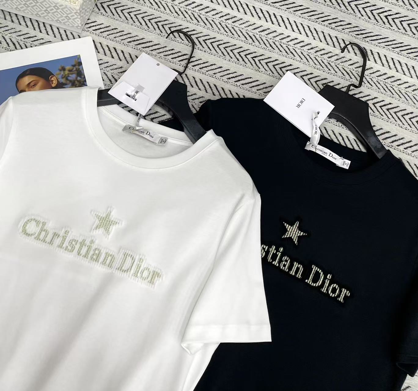 DI0R金糸の星＆文字Tシャツ【50％割引+送料無料】
