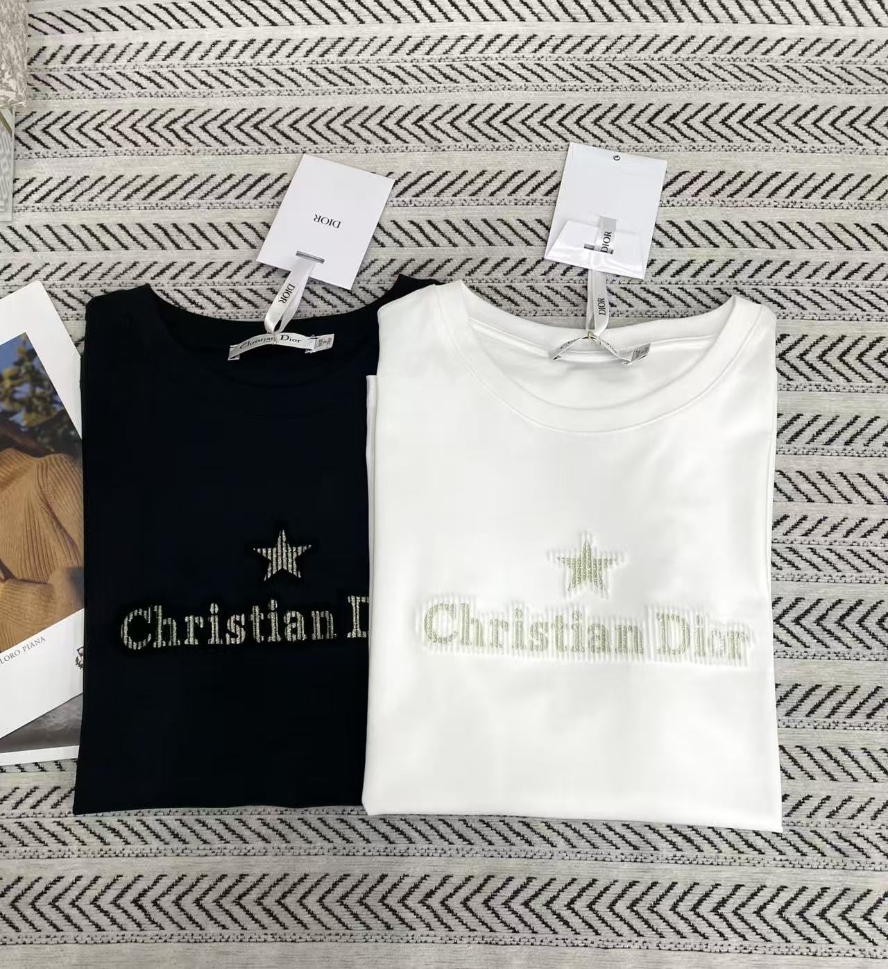 DI0R金糸の星＆文字Tシャツ【50％割引+送料無料】
