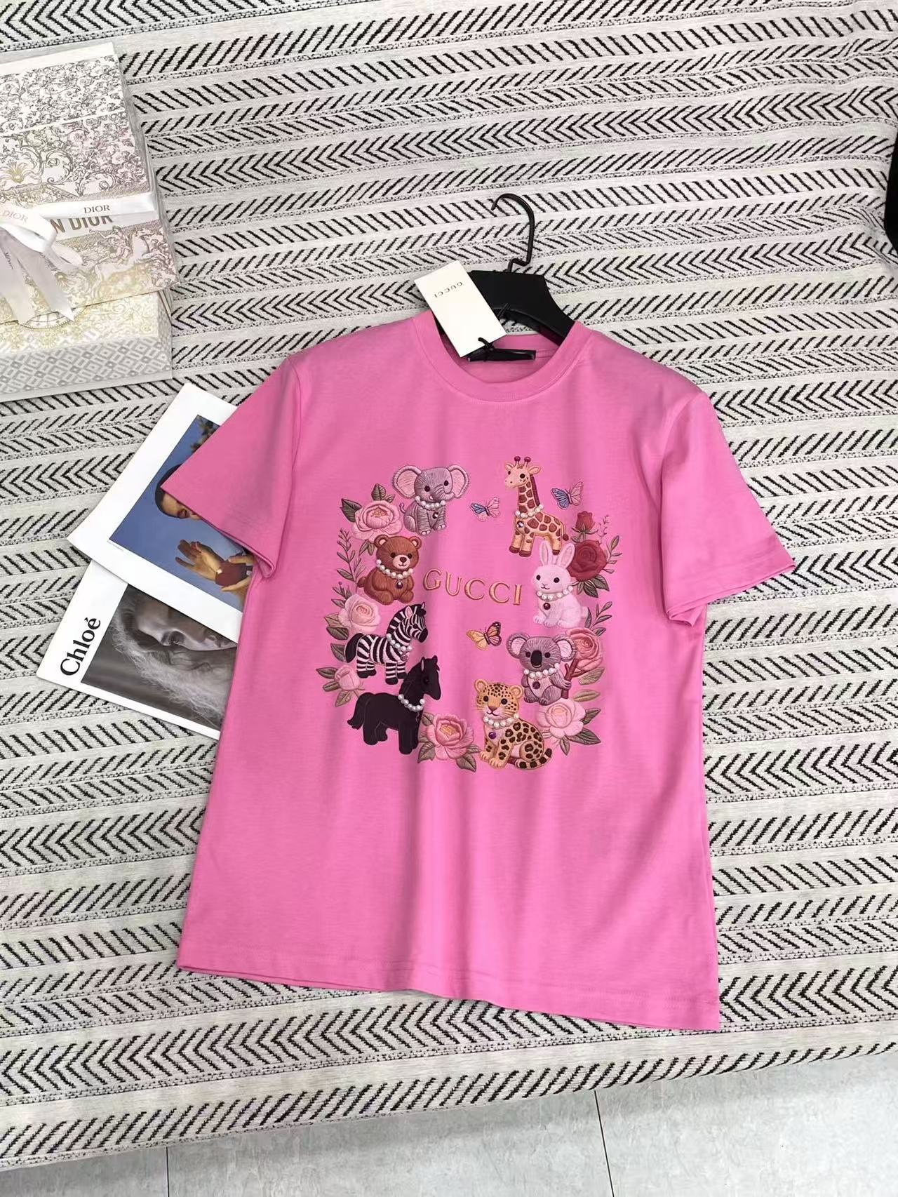 GUCC1 カートゥーンアニマル 3DパールTシャツ【50％割引+送料無料】
