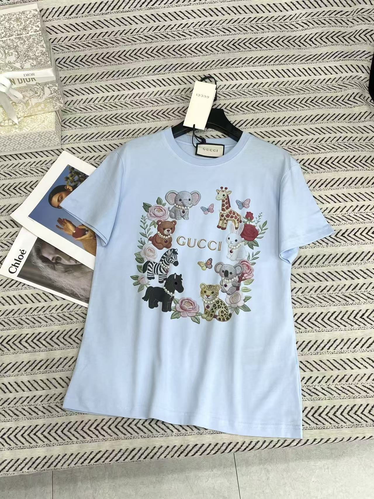 GUCC1 カートゥーンアニマル 3DパールTシャツ【50％割引+送料無料】
