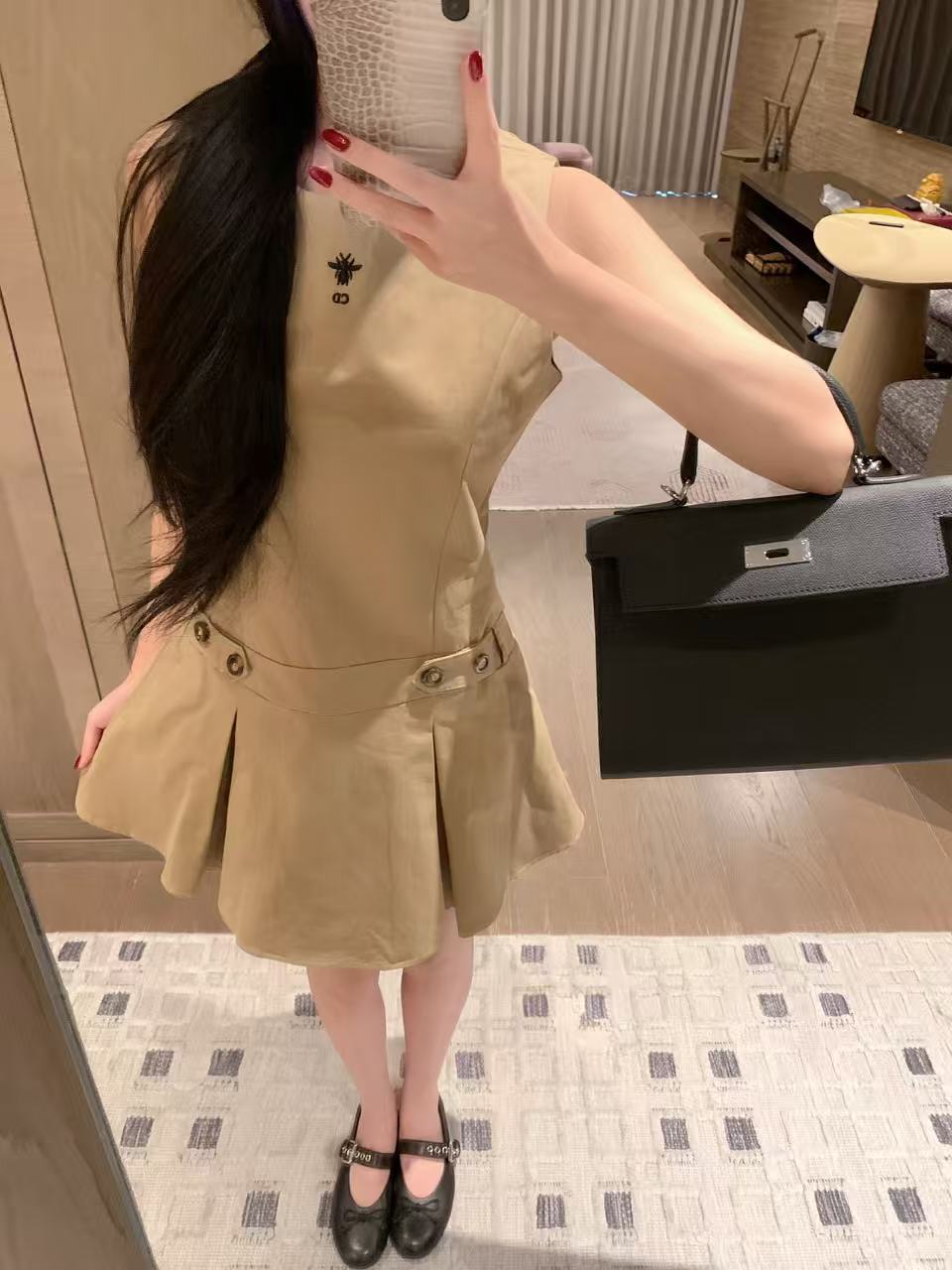 DI0Rプリーツ ノースリーブワンピース【50％割引+送料無料】