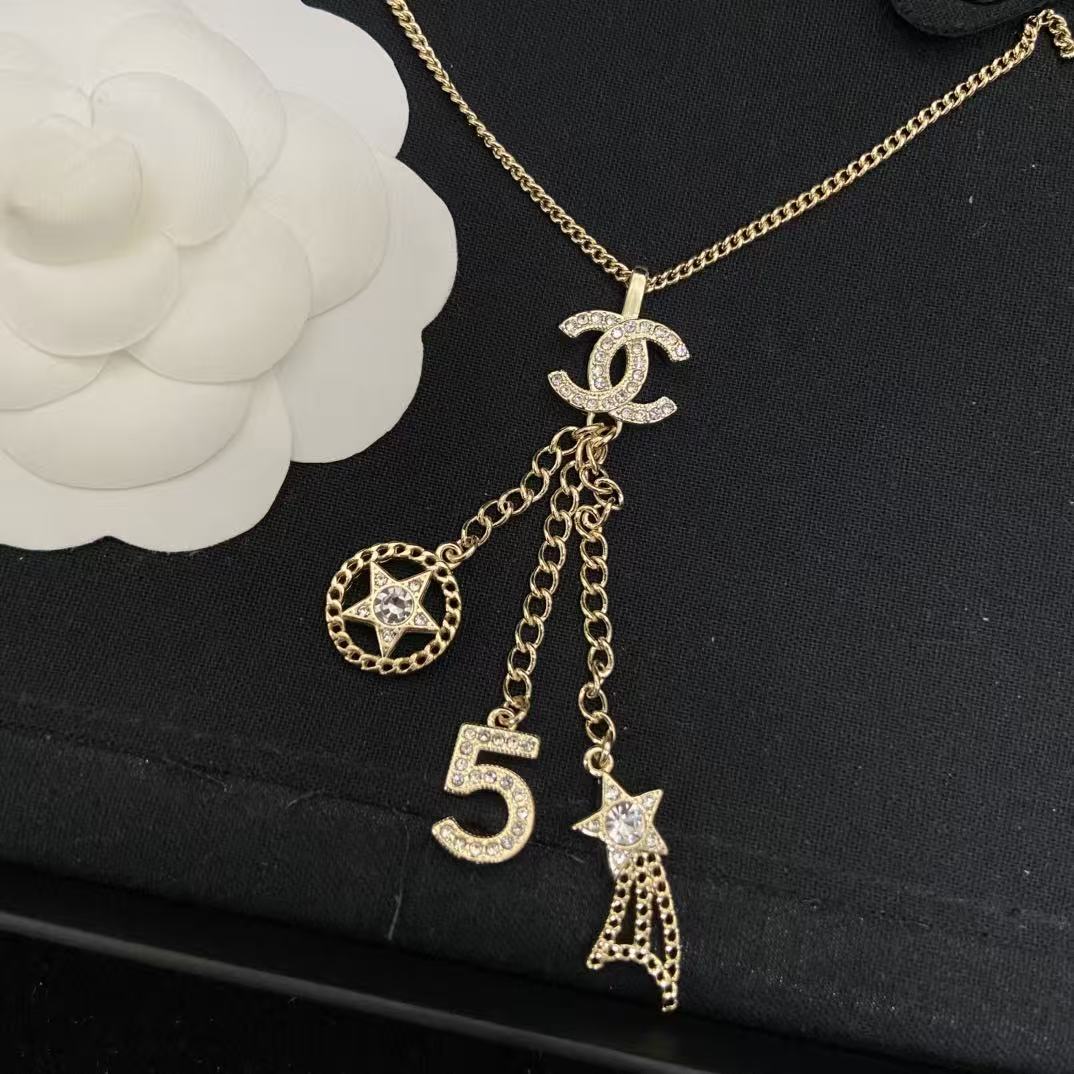 CHANE1 ダブルC 五芒星ネックレス【50％割引+送料無料】