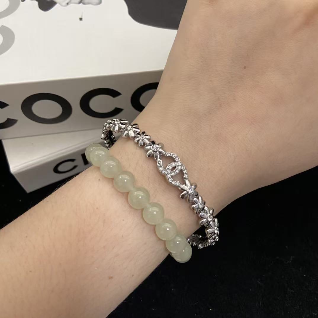 CHANE1 ダブルCフラワーオープンバングル【50％割引+送料無料】