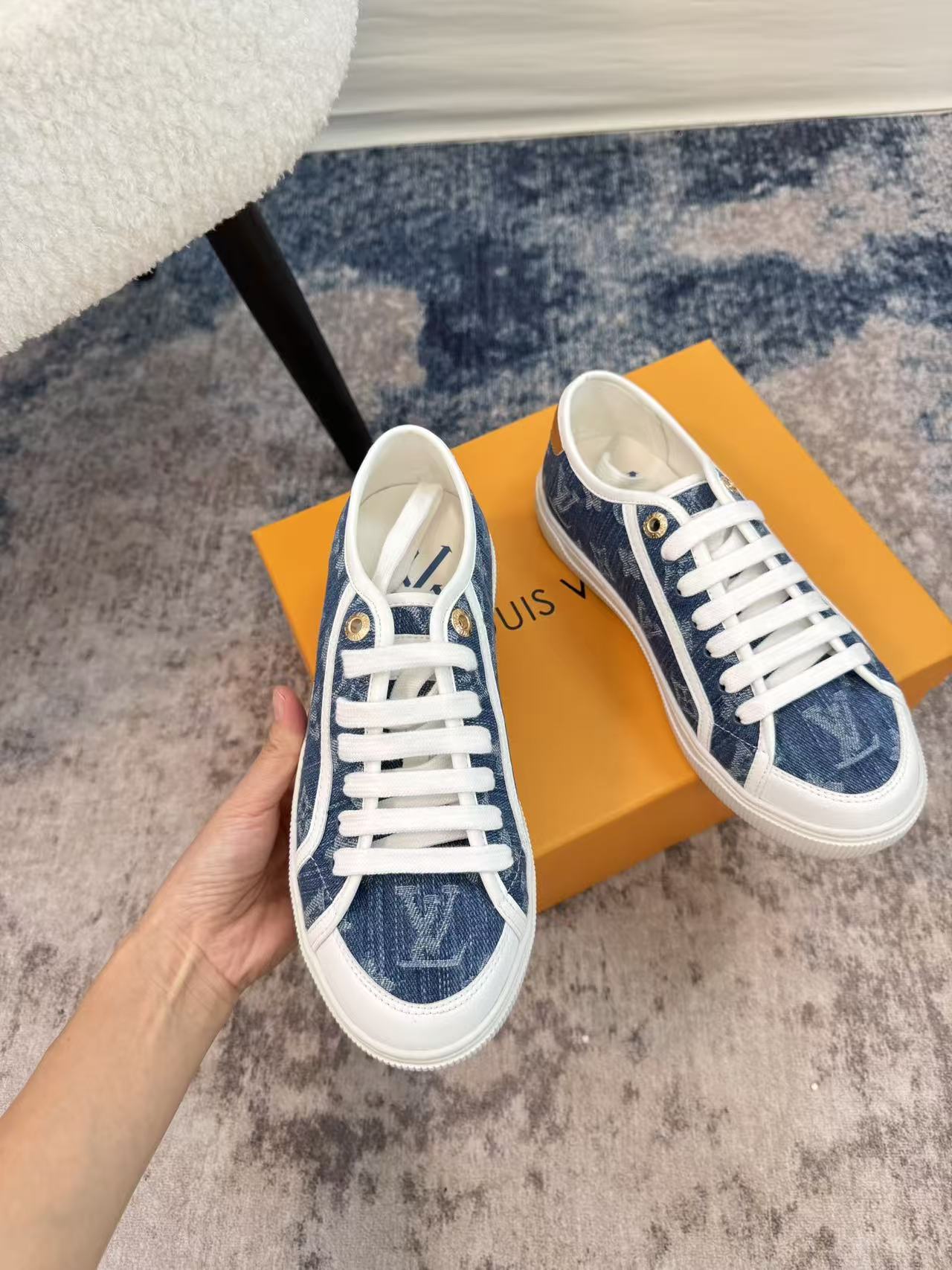 LVプリント レースアップ カジュアルシューズ【50％割引+送料無料】