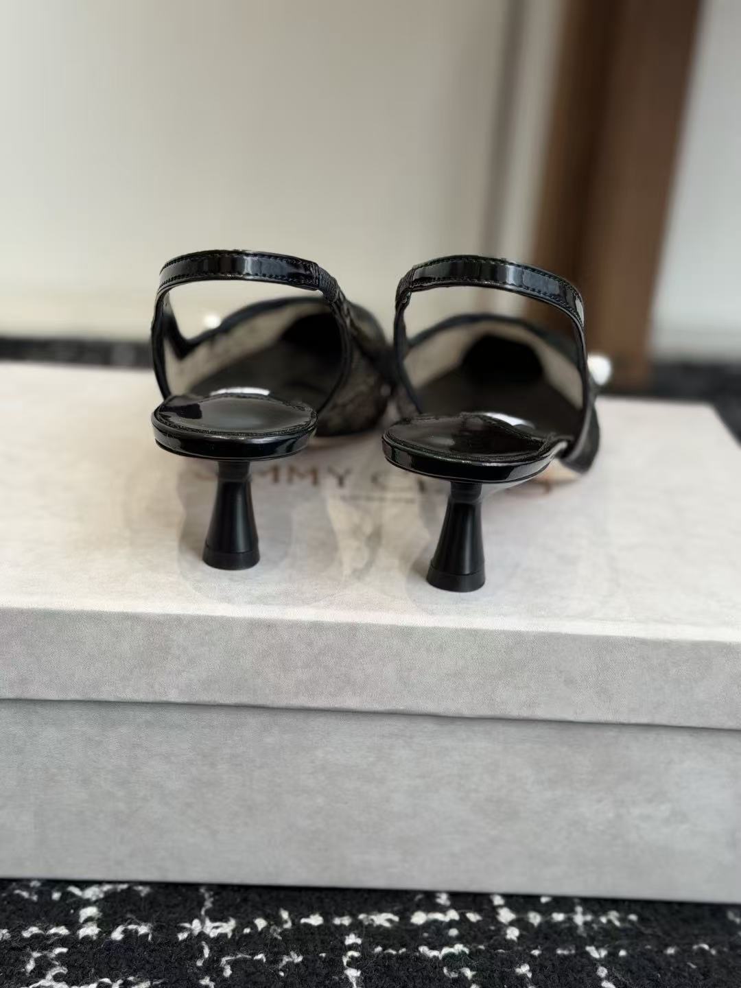 DI0R高品質レース オープンバック ローヒールシューズ【50％割引+送料無料】