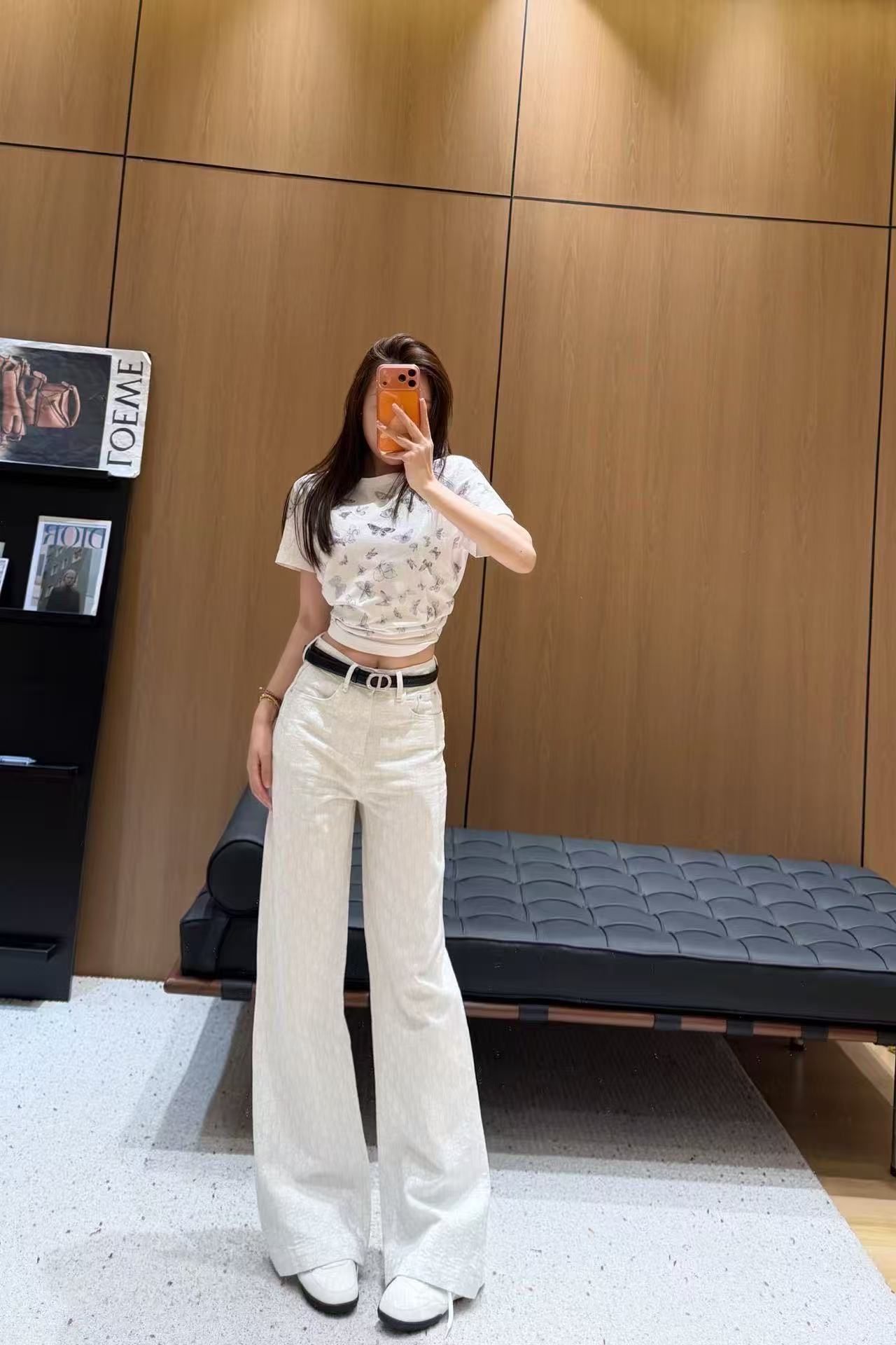 DIOR ジャカード ストレートジーンズ（ベルト付き）【50％割引+送料無料】