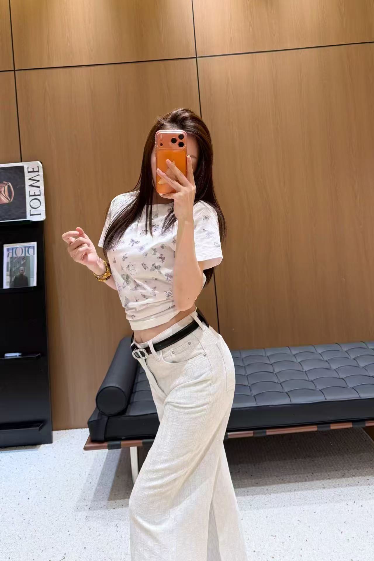 DIOR ジャカード ストレートジーンズ（ベルト付き）【50％割引+送料無料】