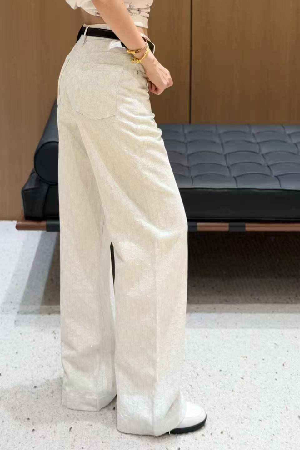 DIOR ジャカード ストレートジーンズ（ベルト付き）【50％割引+送料無料】