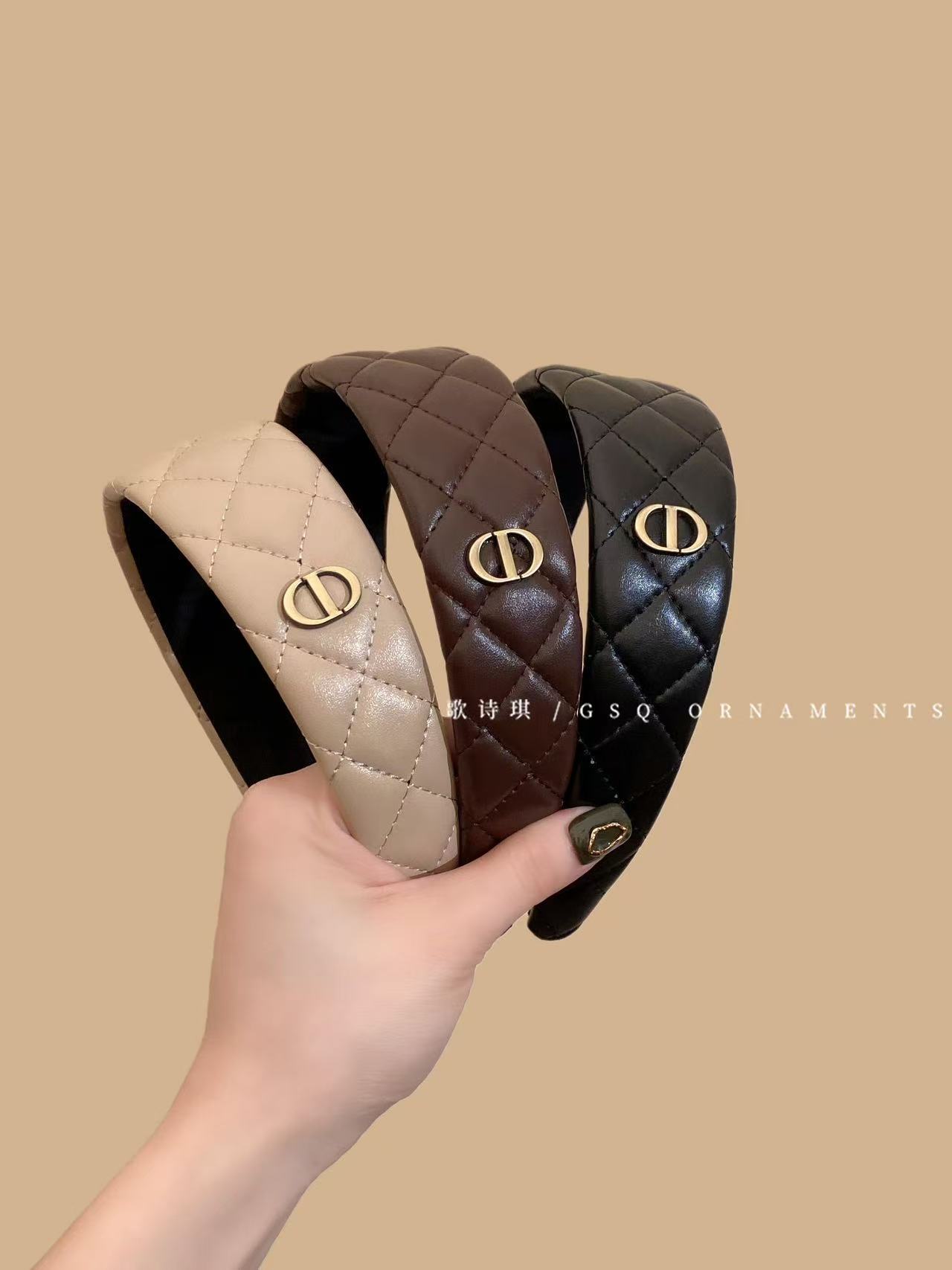 DIOR CD プレイド ヘッドバンド【50％割引+送料無料】