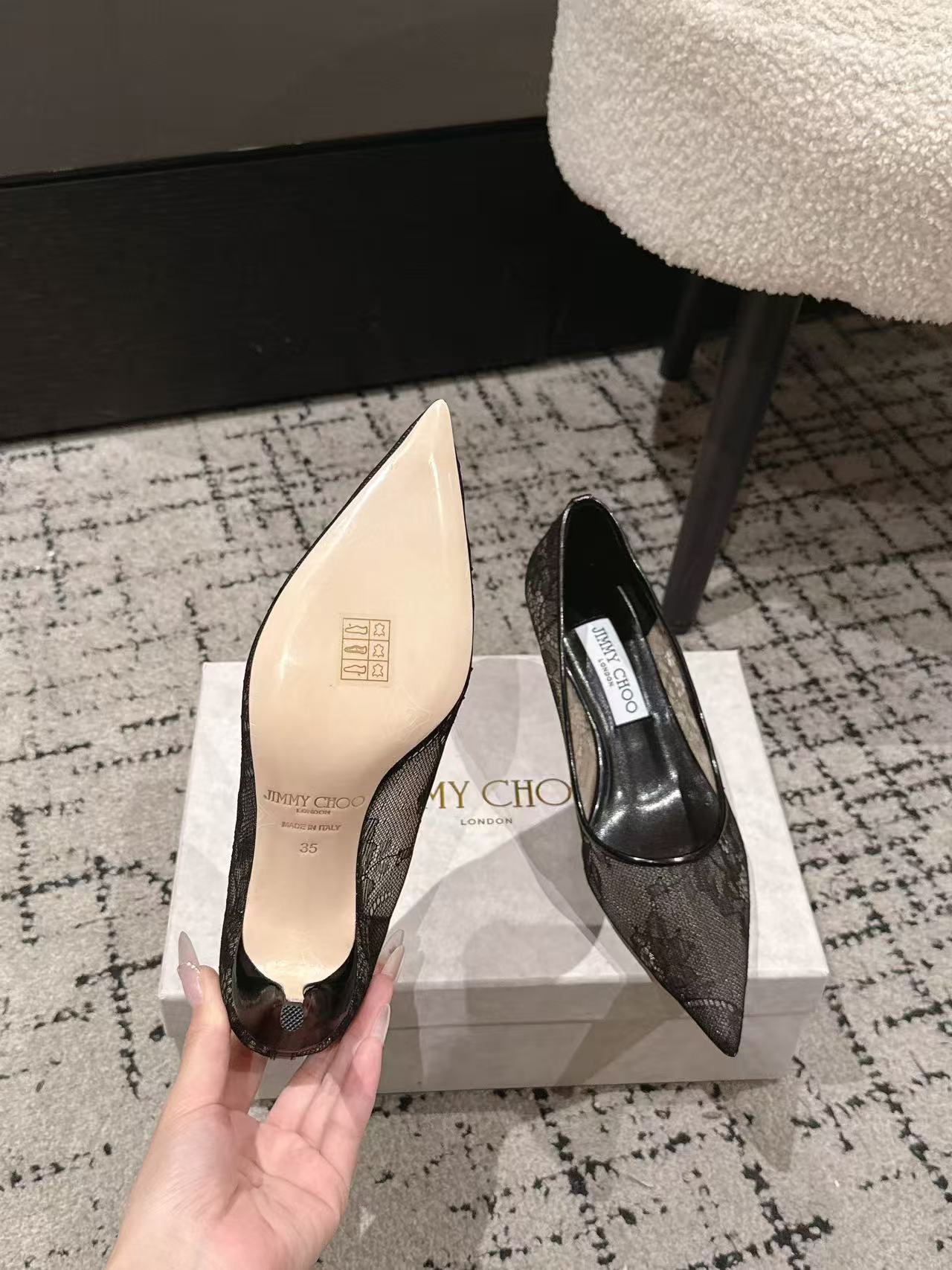 jimmycho0 高品質レースハイヒール【50％割引+送料無料】