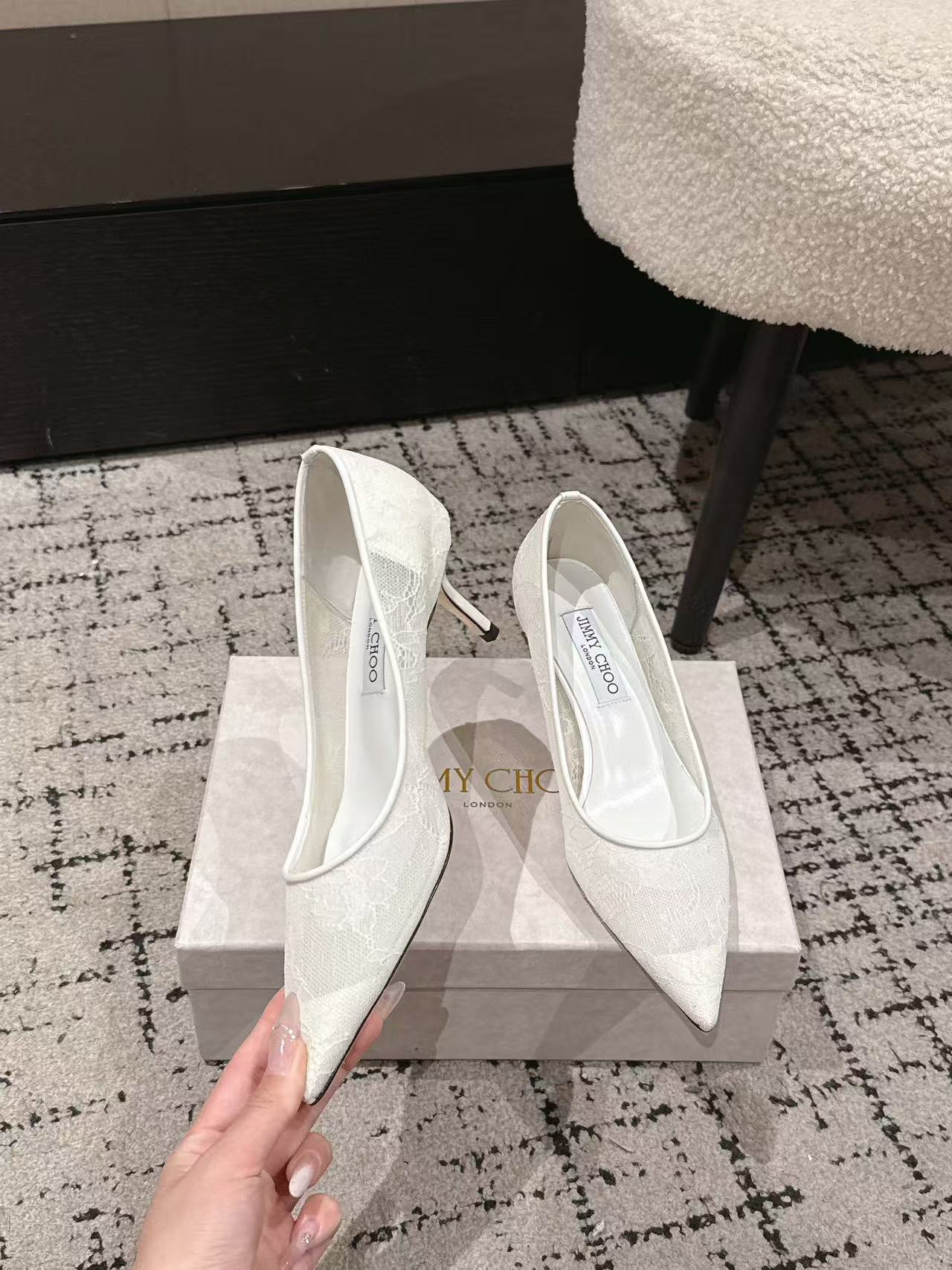 jimmycho0 高品質レースハイヒール【50％割引+送料無料】