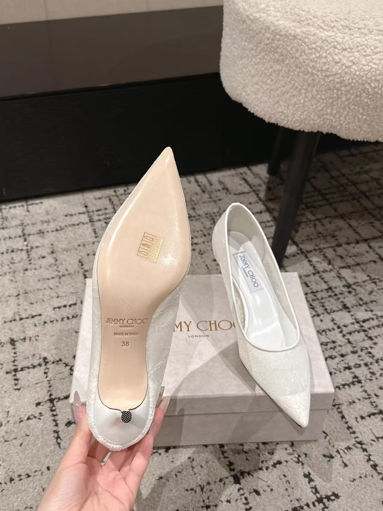 jimmycho0 高品質レースハイヒール【50％割引+送料無料】