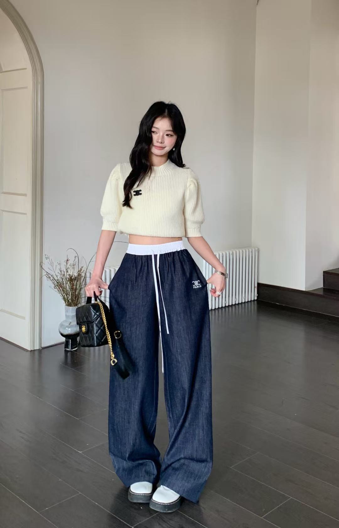 CELINE 凱旋門刺繍 カジュアルトラウザーズ【50％割引+送料無料】