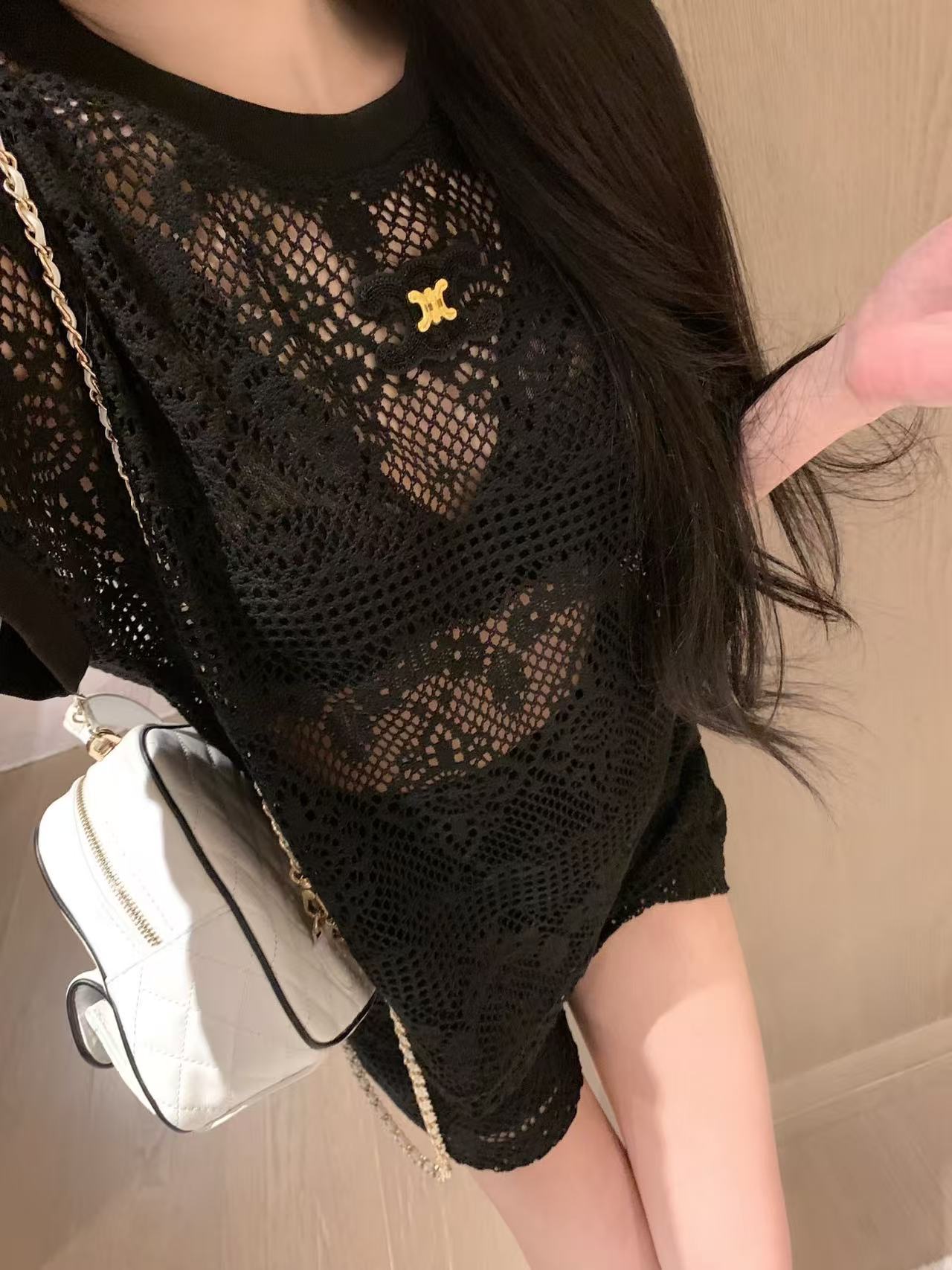 CELINE レースTシャツ＆ショートパンツ 2点セット【50％割引+送料無料】