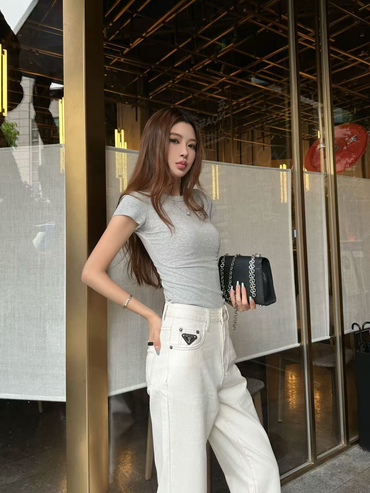 PR4DA 高品質トライアングルロゴジーンズ【50％割引+送料無料】