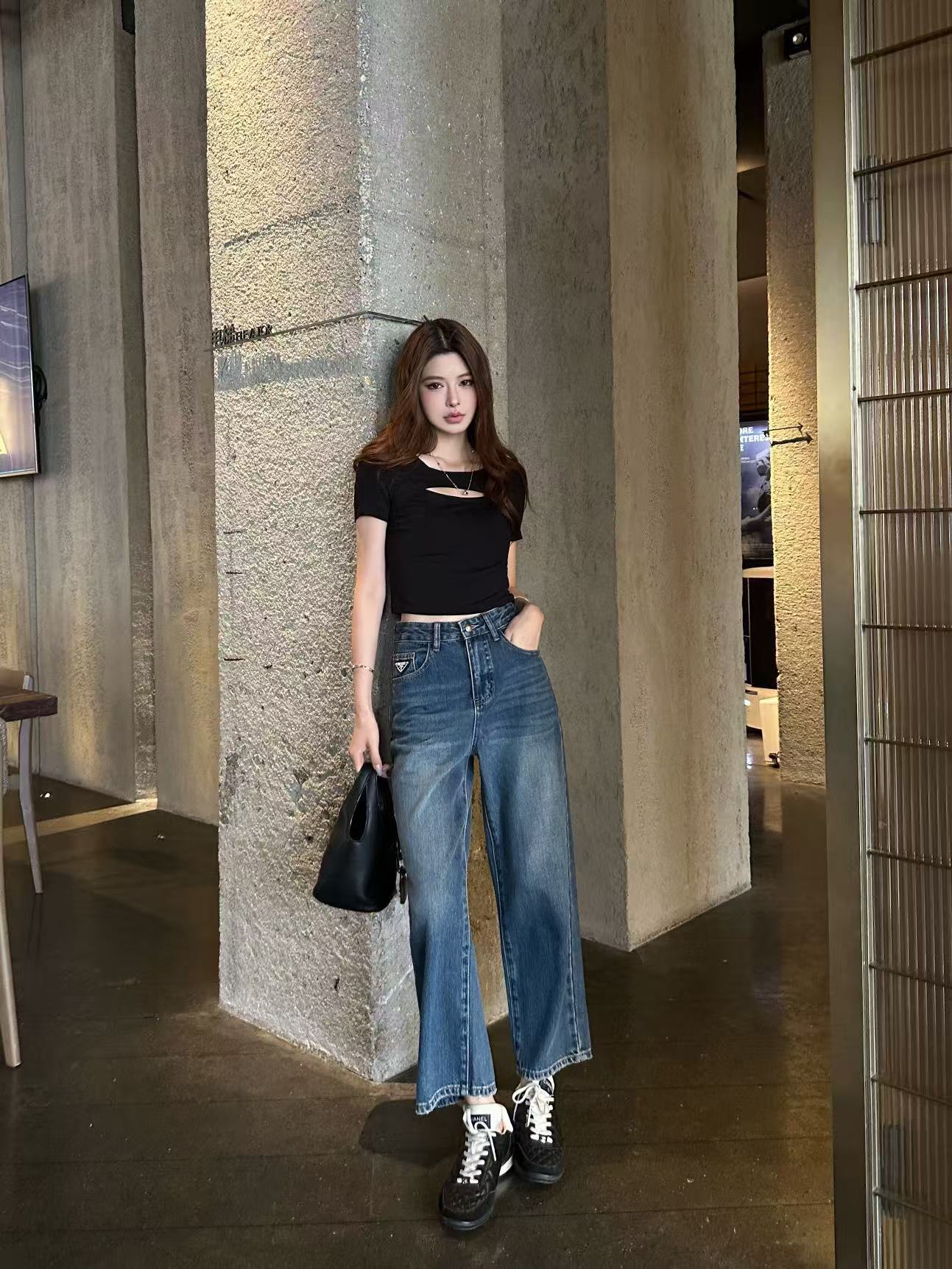 PR4DA 高品質トライアングルロゴジーンズ【50％割引+送料無料】