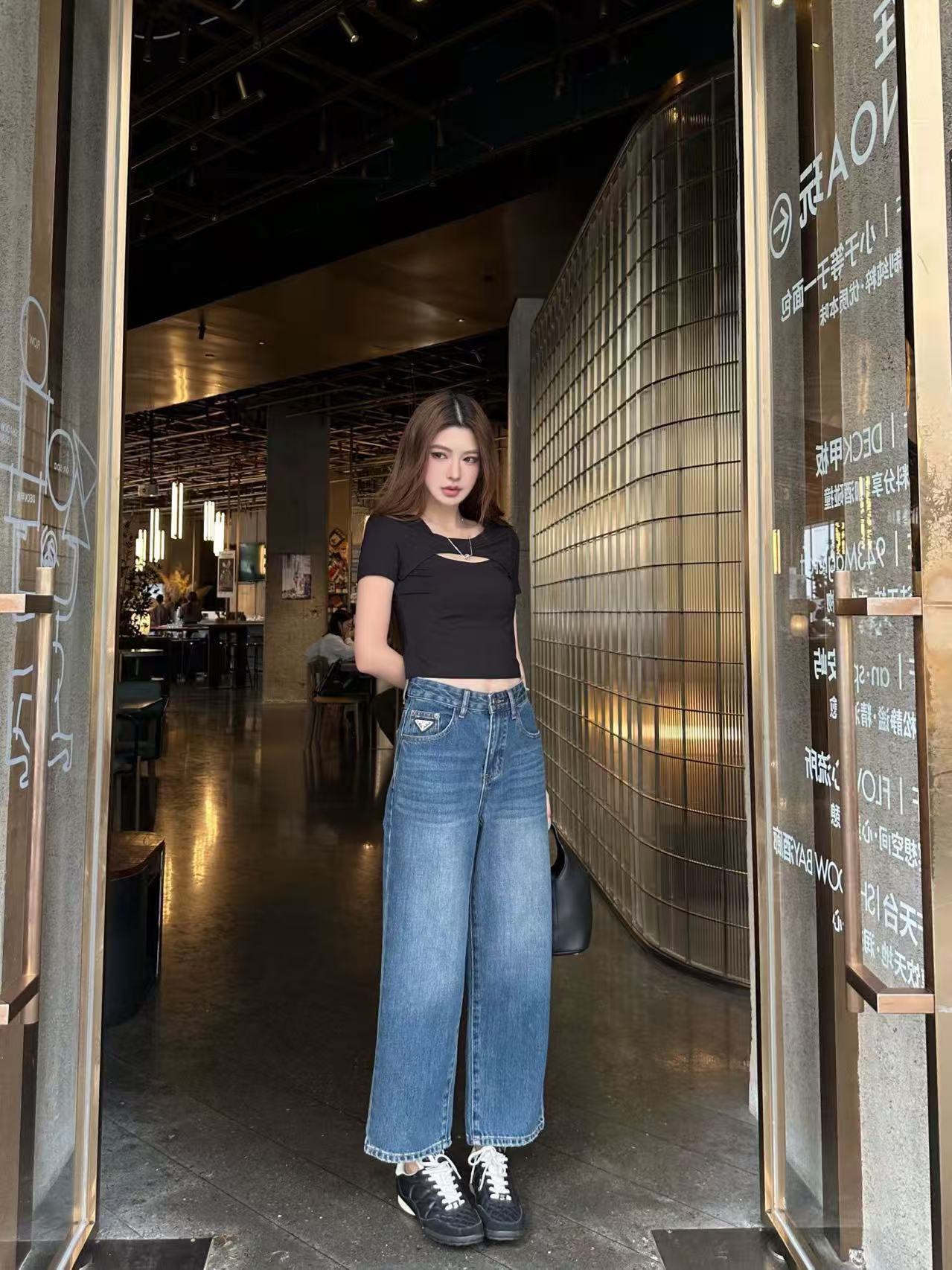 PR4DA 高品質トライアングルロゴジーンズ【50％割引+送料無料】