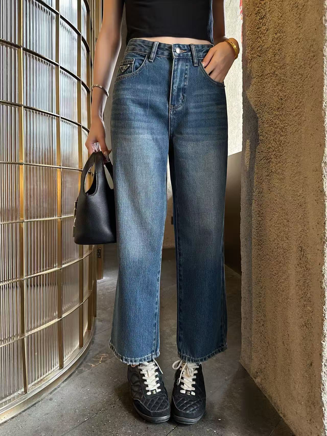 PR4DA 高品質トライアングルロゴジーンズ【50％割引+送料無料】