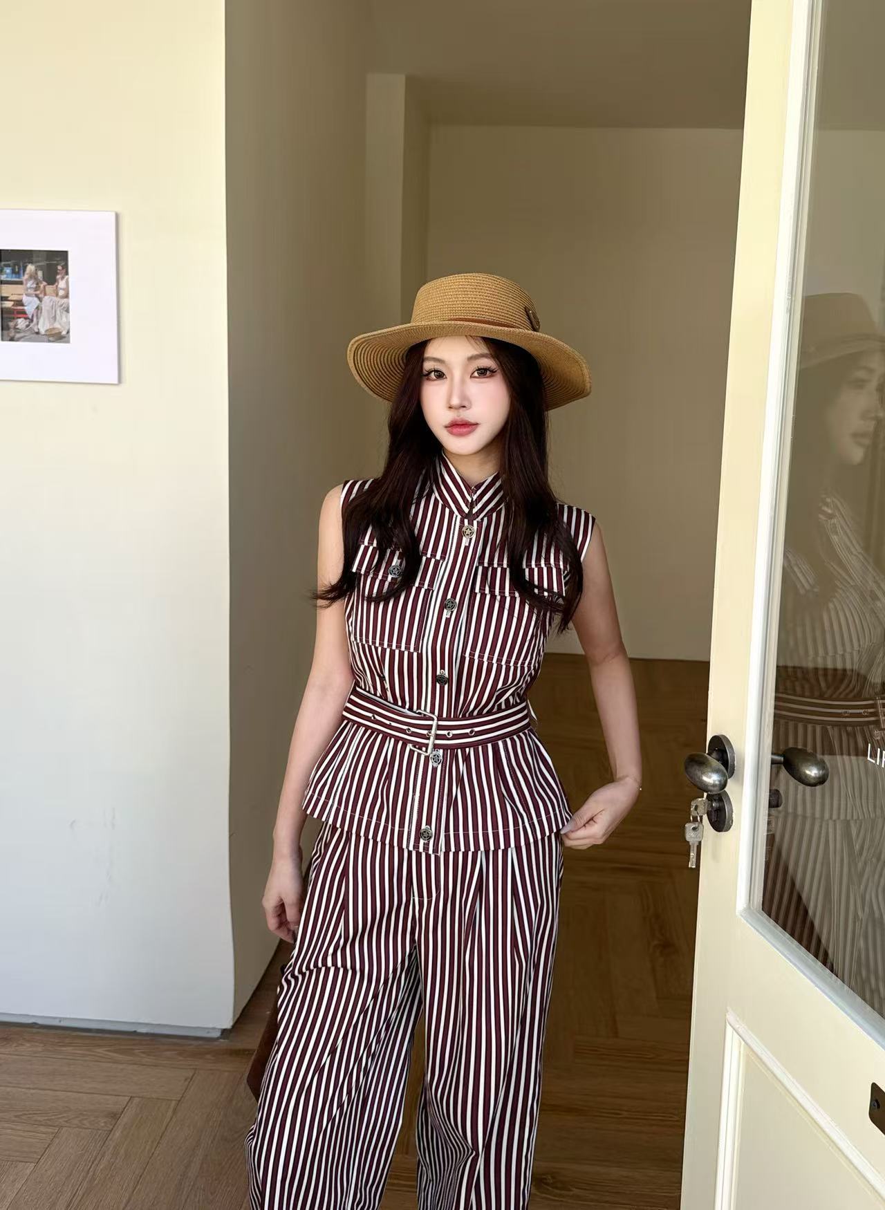 DIOR 上質スタンドカラーベスト ＋ トラウザーズ セット【50％割引+送料無料】