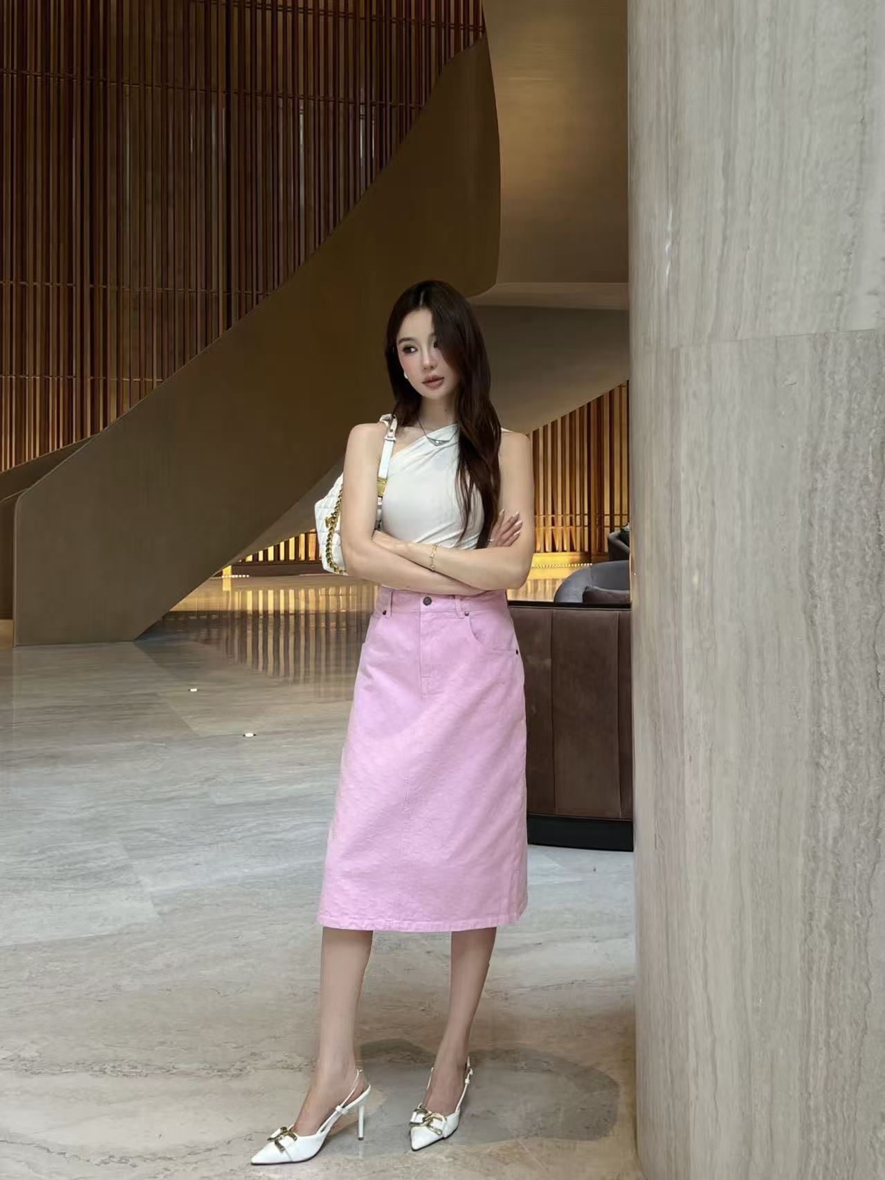 GUCC1 高品質ジャカードデニムスカート【50％割引+送料無料】