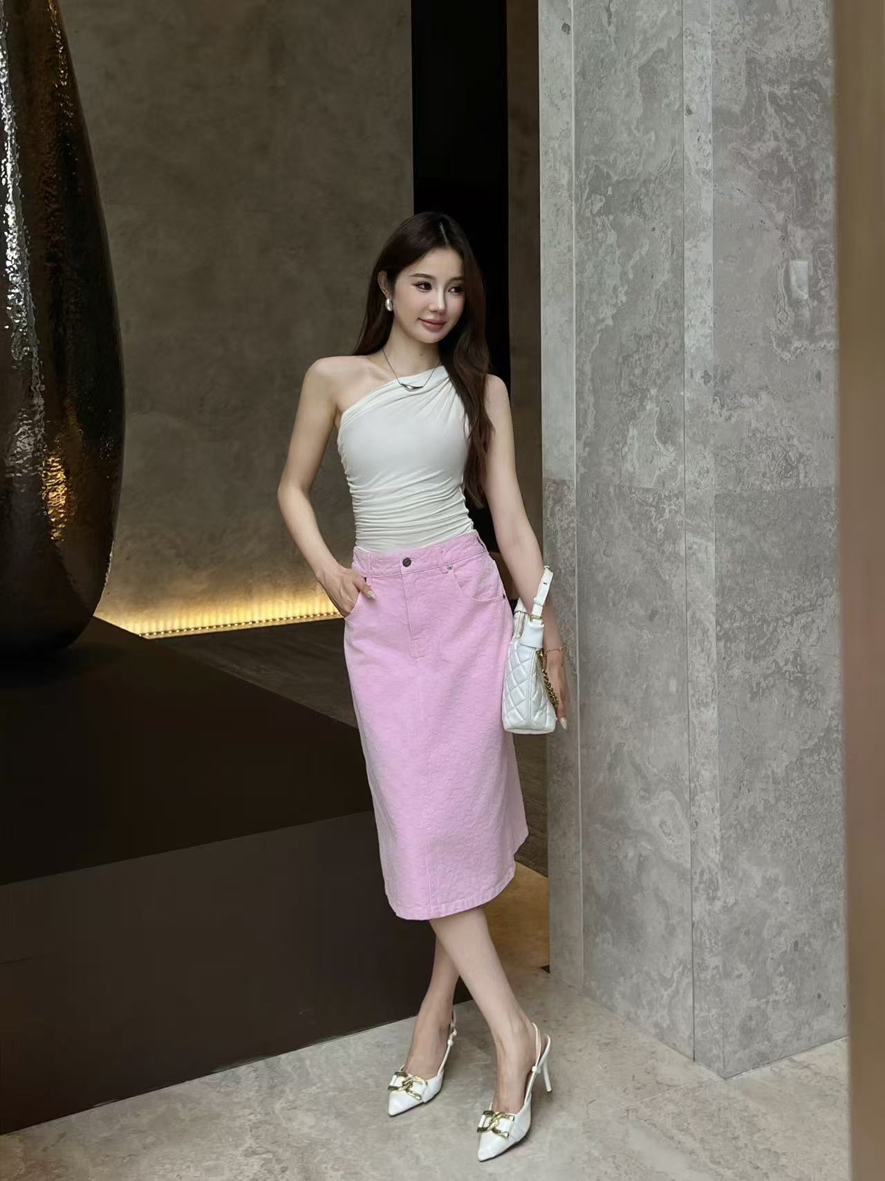 GUCC1 高品質ジャカードデニムスカート【50％割引+送料無料】