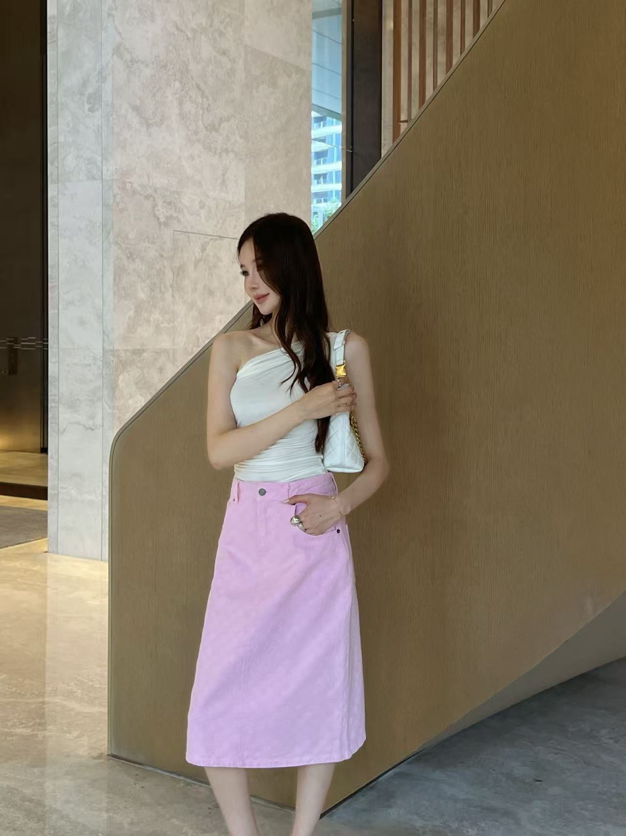 GUCC1 高品質ジャカードデニムスカート【50％割引+送料無料】