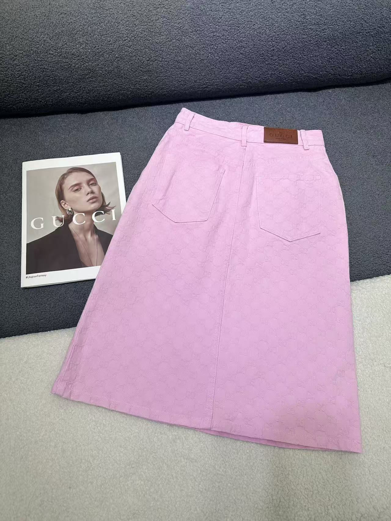 GUCC1 高品質ジャカードデニムスカート【50％割引+送料無料】