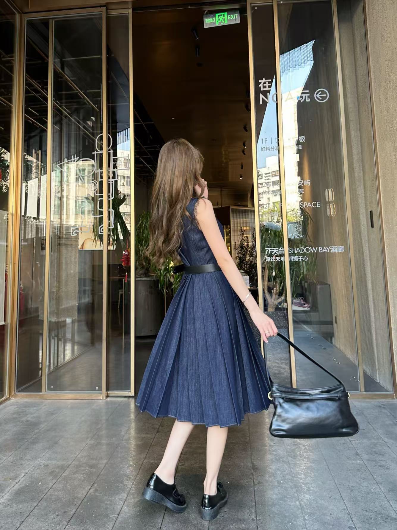 PR4DA レーストリム Vネック デニムワンピース【50％割引+送料無料】