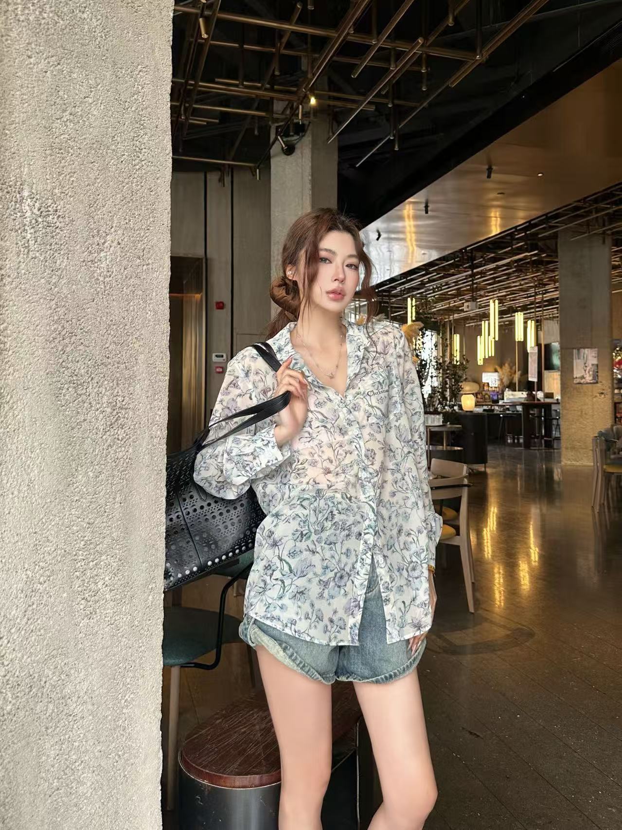 DIOR プリント ルーズフィットシャツ【50％割引+送料無料】