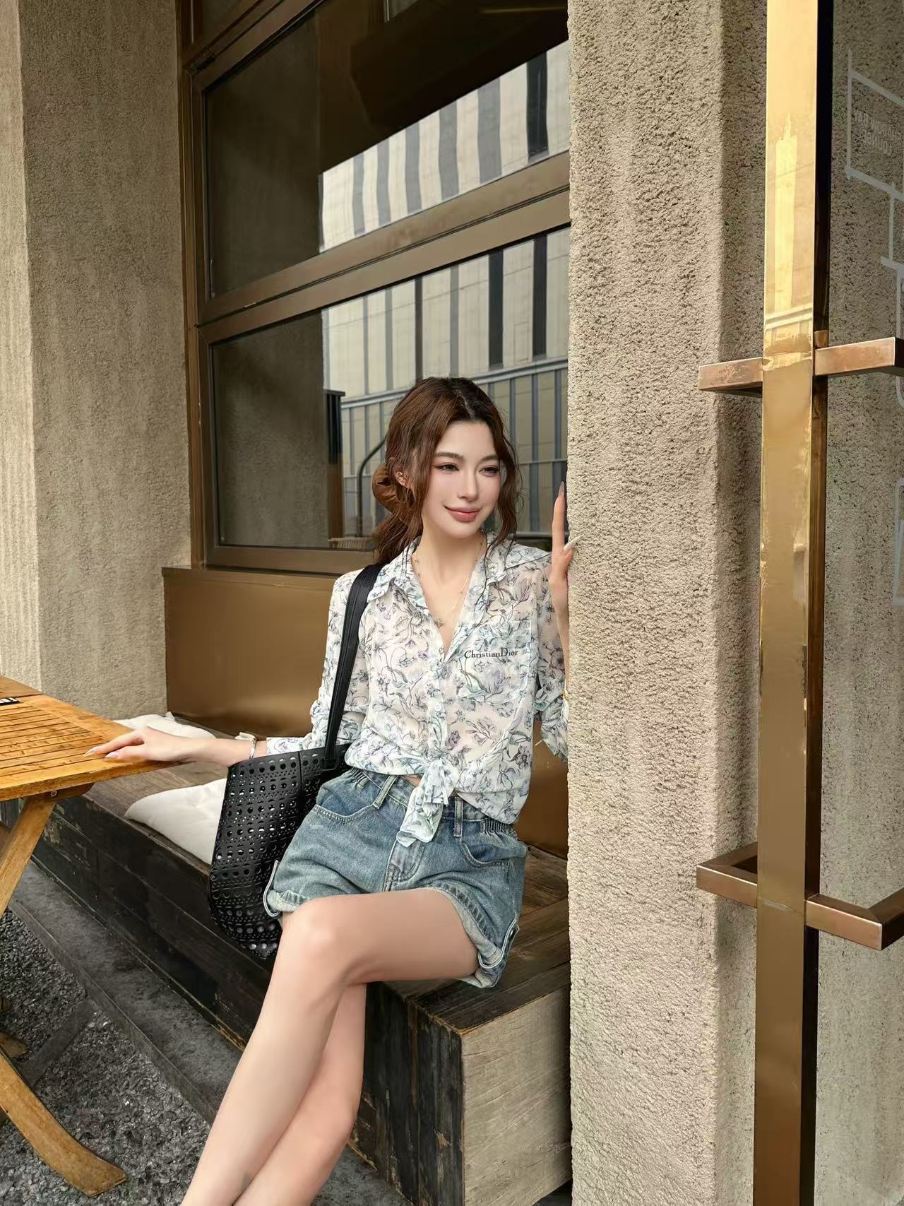 DIOR プリント ルーズフィットシャツ【50％割引+送料無料】