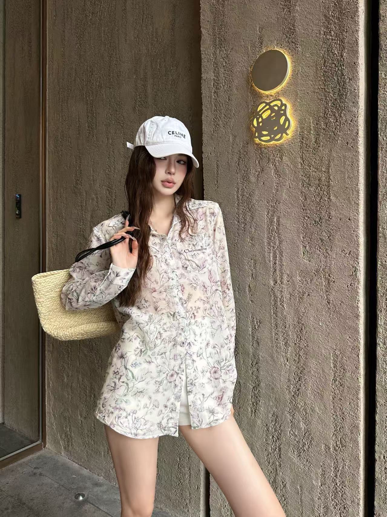 DIOR プリント ルーズフィットシャツ【50％割引+送料無料】