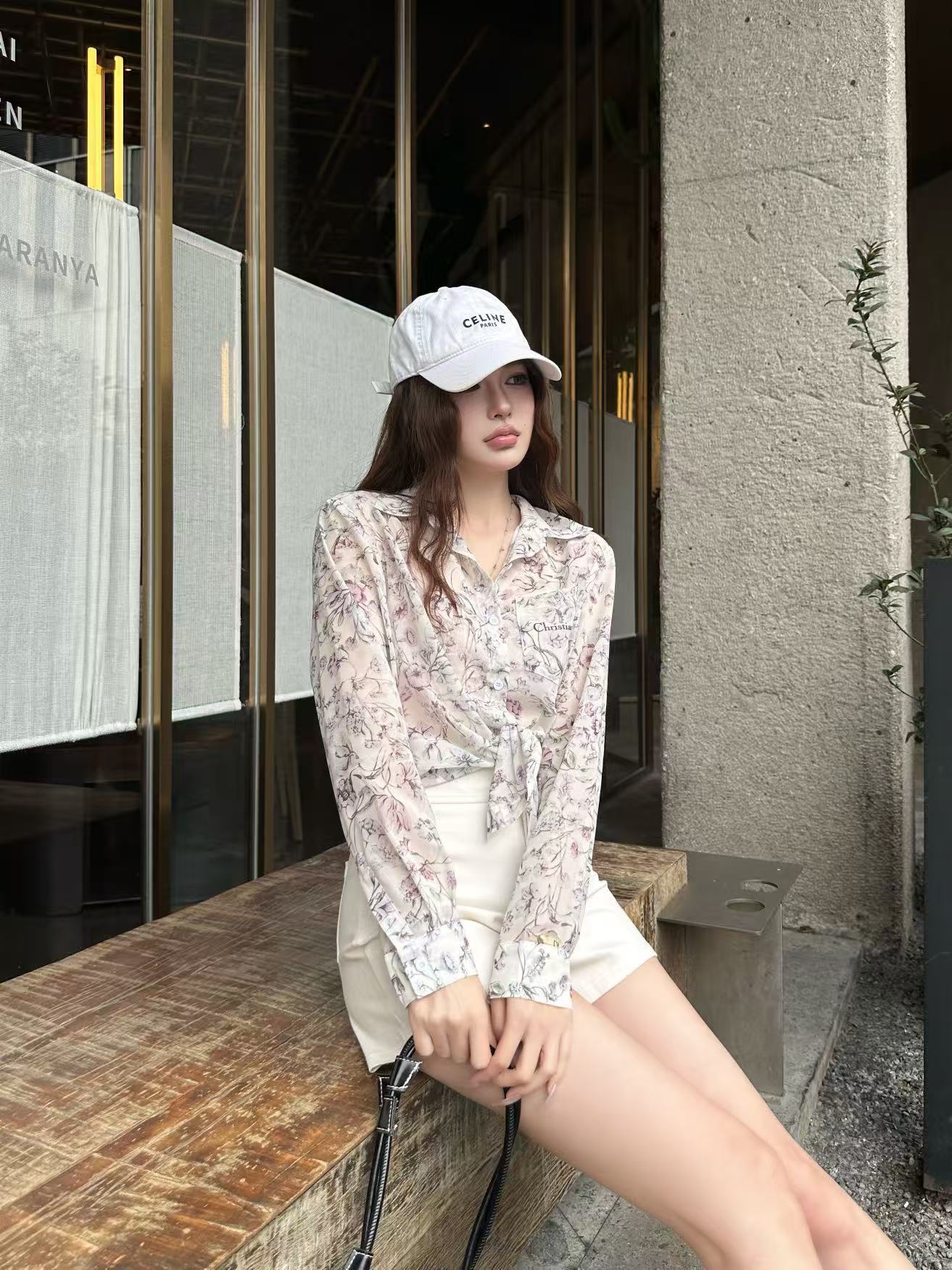 DIOR プリント ルーズフィットシャツ【50％割引+送料無料】