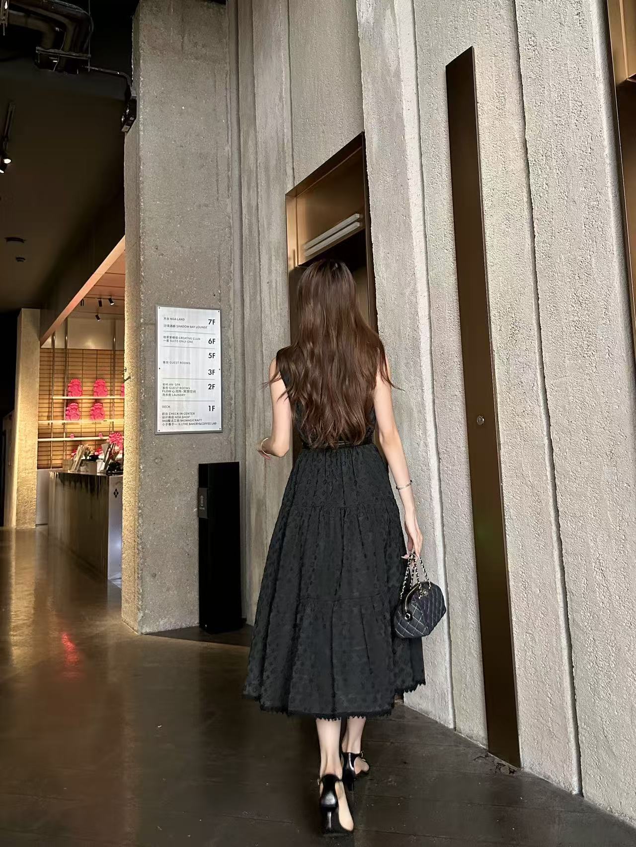 LV 高品質プリント ノースリーブワンピース【50％割引+送料無料】