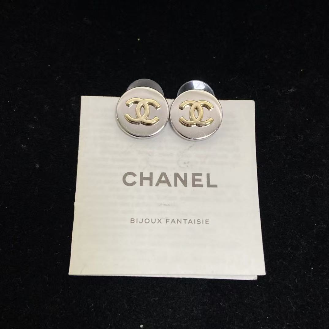 CHANE1 ラウンドダブルCスタッドピアス【50％割引+送料無料】