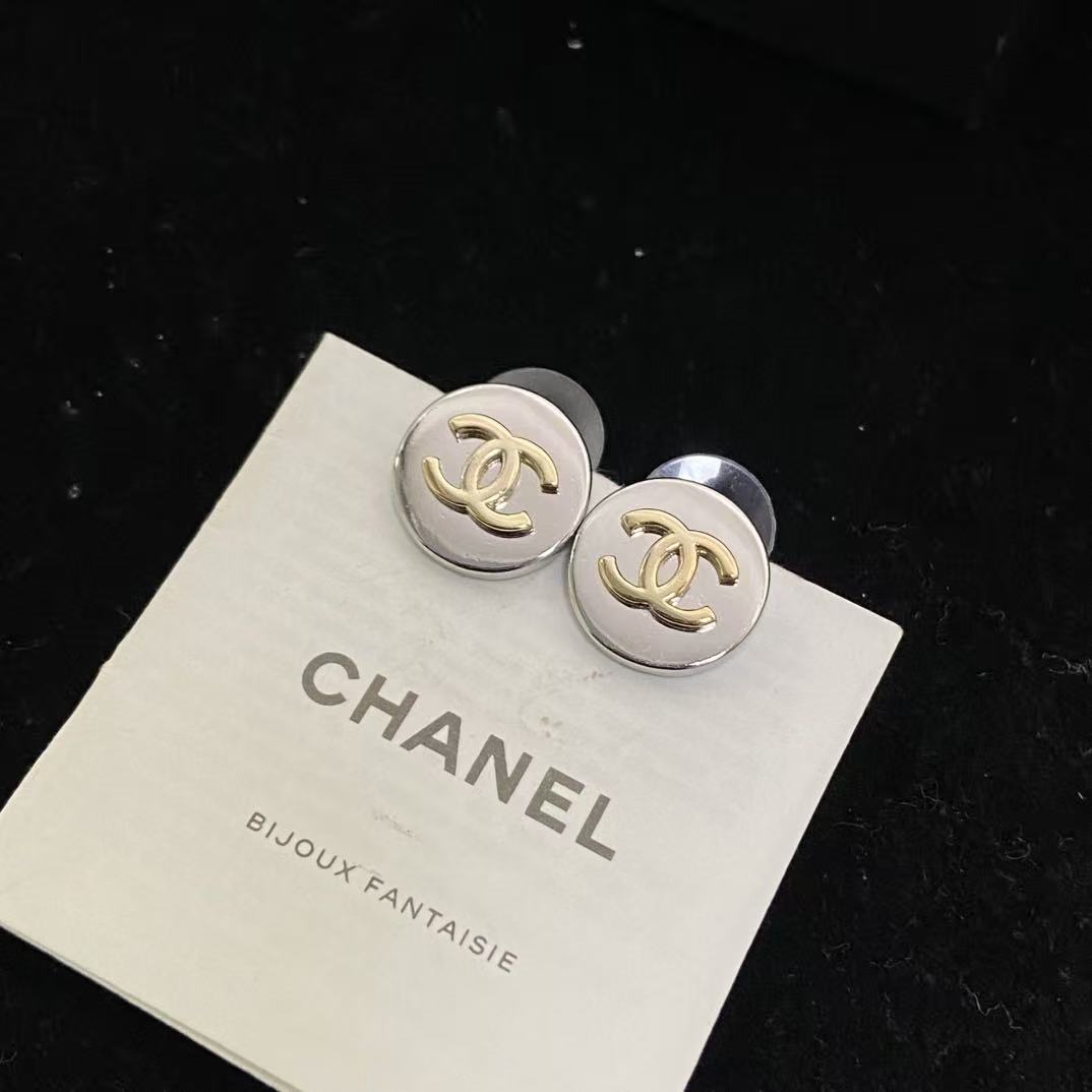 CHANE1 ラウンドダブルCスタッドピアス【50％割引+送料無料】