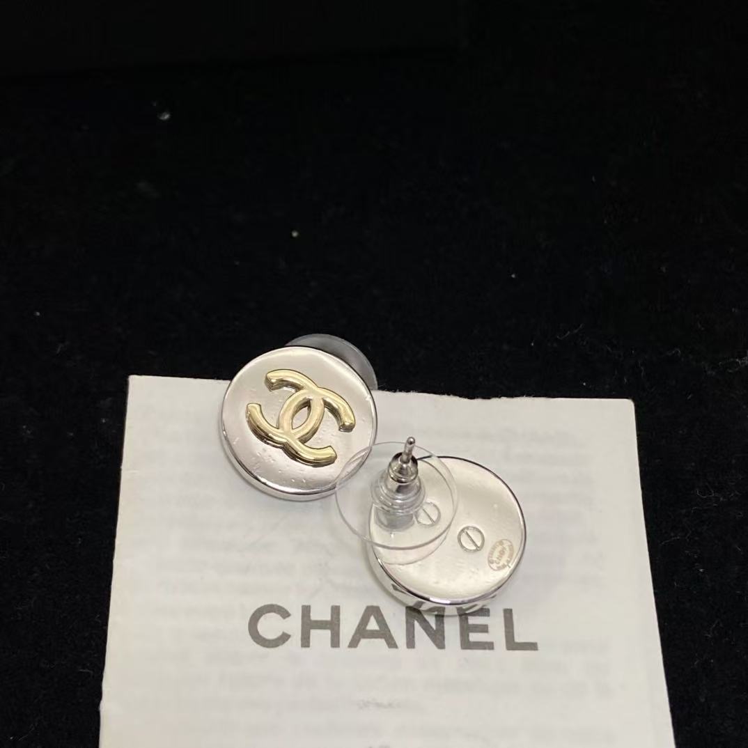 CHANE1 ラウンドダブルCスタッドピアス【50％割引+送料無料】