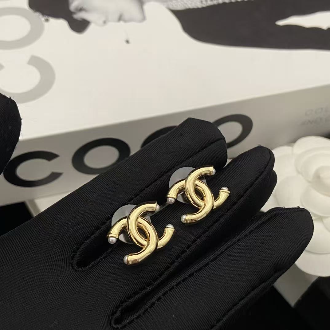 CHANE1 シンプルなダブルCスタッドピアス【50％割引+送料無料】