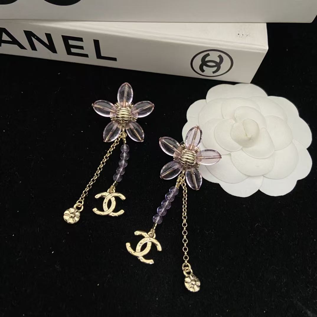 CHANE1 フラワーダブルCスタッドピアス【50％割引+送料無料】